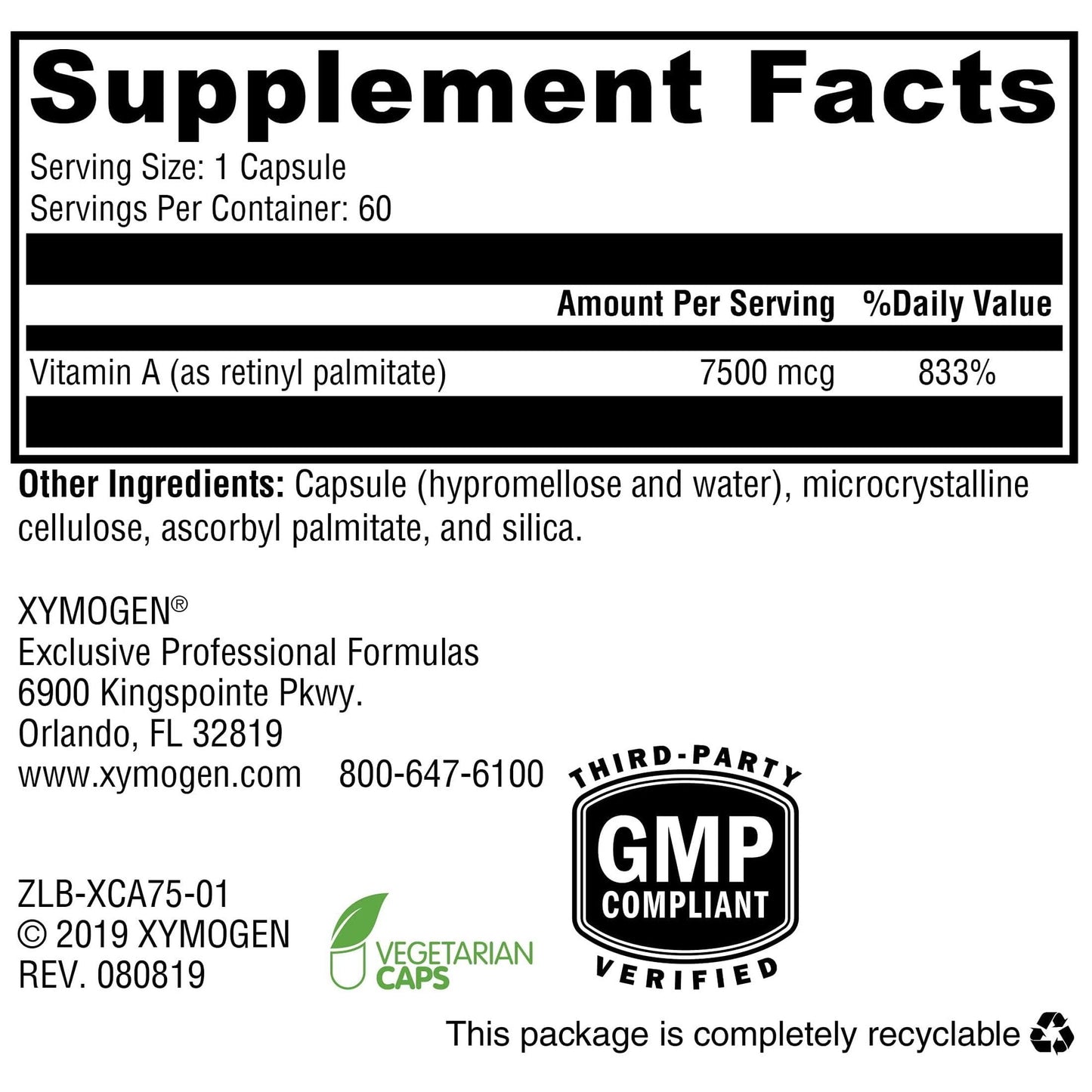 XYMOGEN Xcellent A 7500 Capsule, 60 Capsules