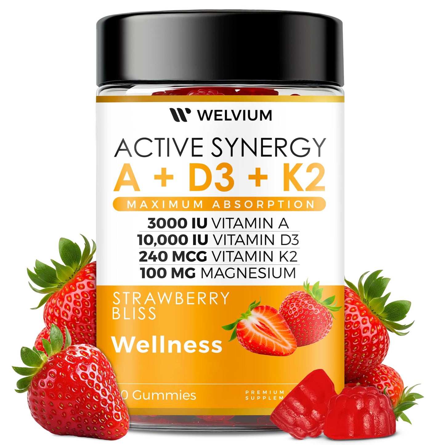 WELVIUM Vitamin D3 K2 60 Gummies