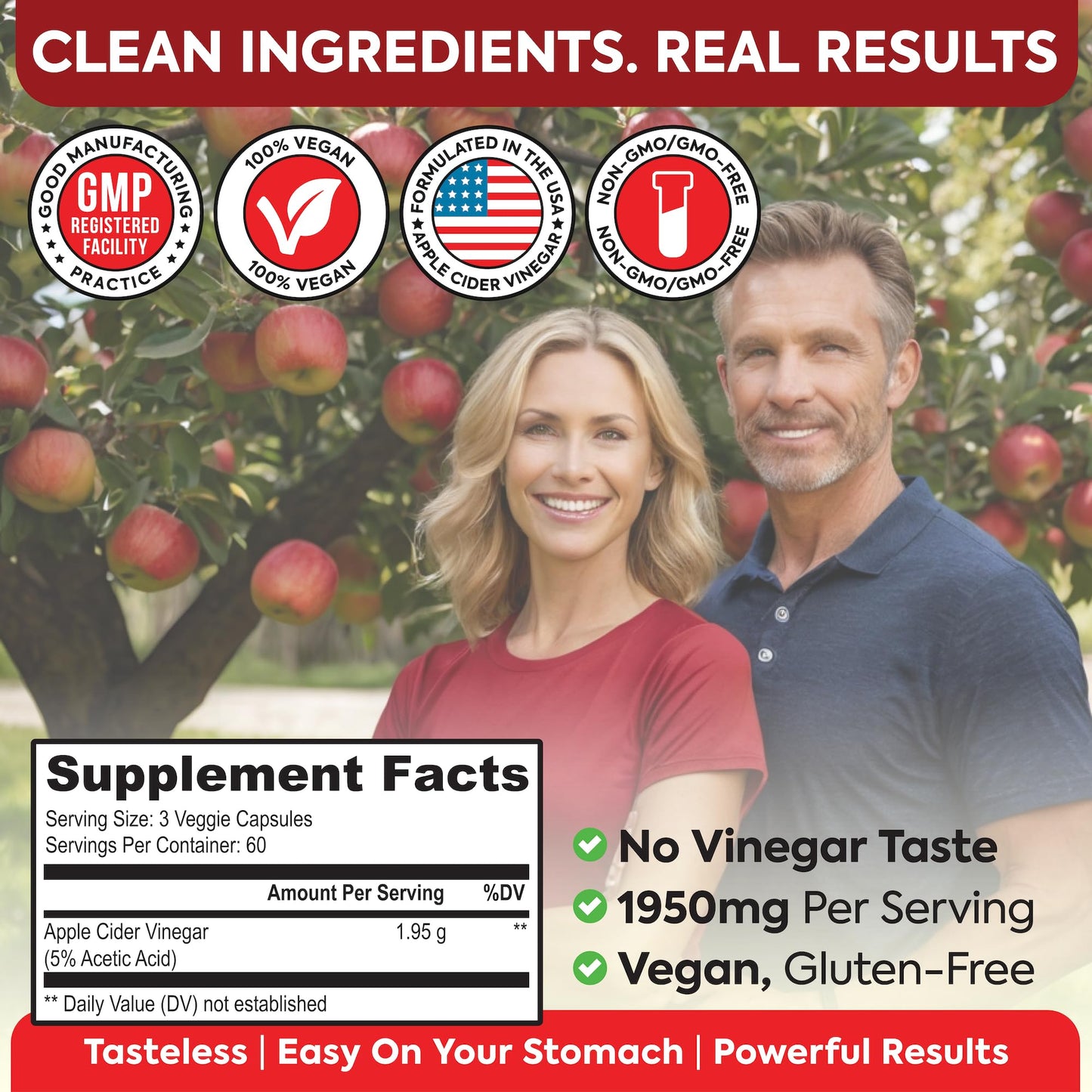Dr. Martin's Nutrition Apple Cider Vinegar Supplement 1950mg Capsule 180 Count