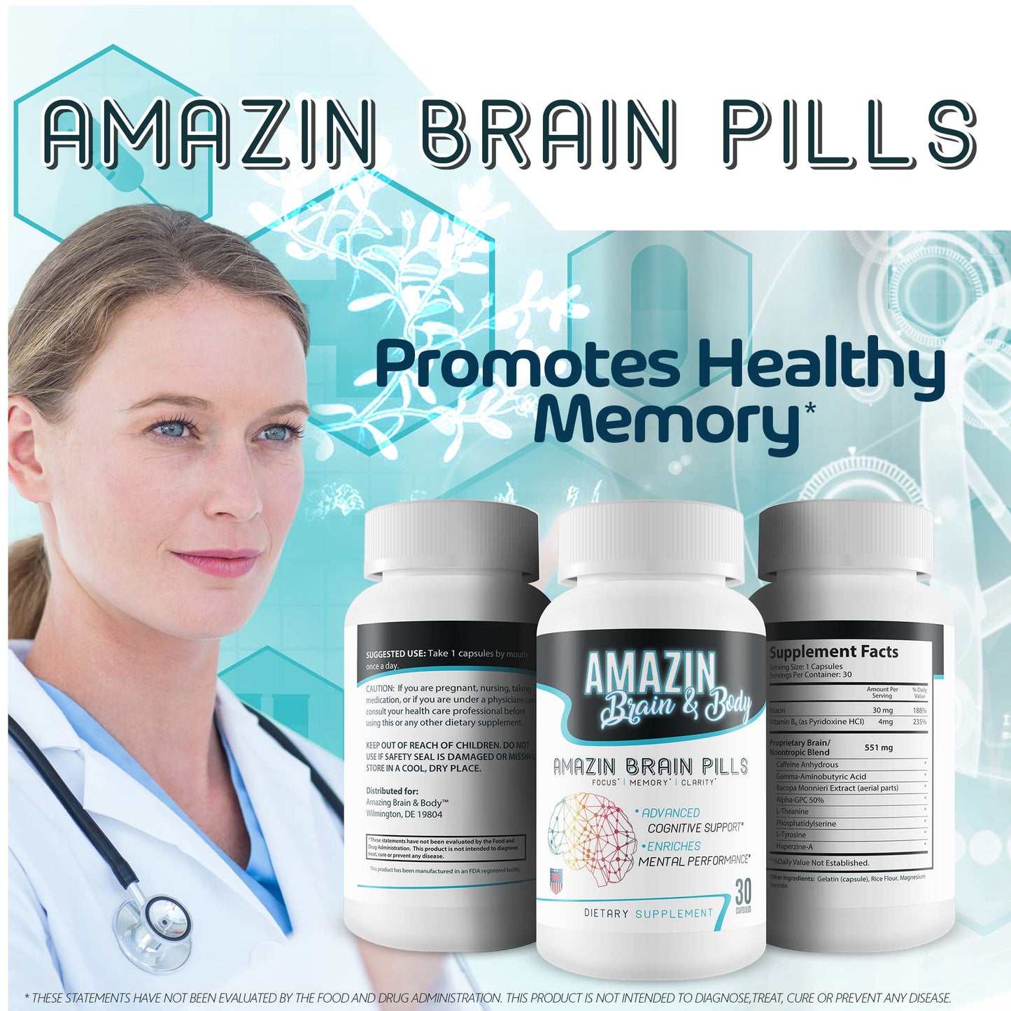 A-MAZ Amazin Brain Pills Capsule 60 Count