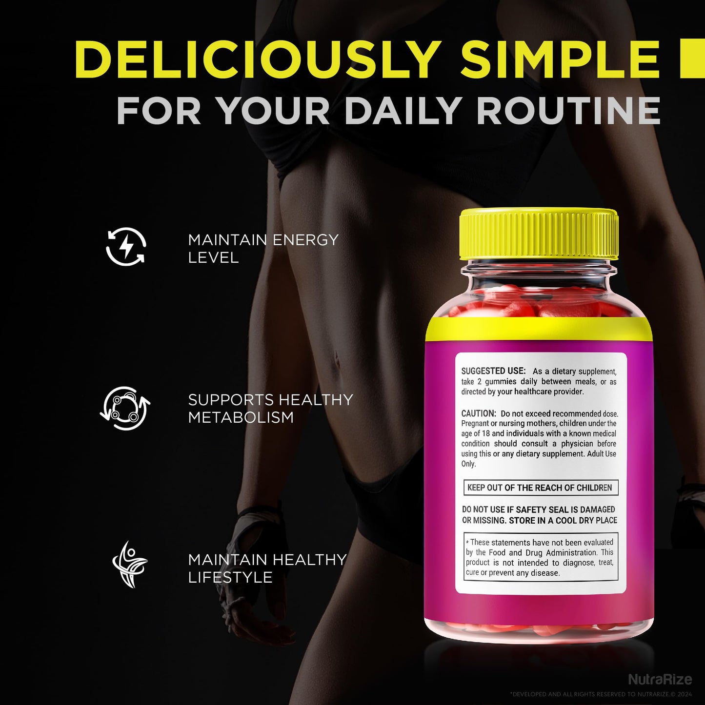 NutraRize Baja Slim Keto Gummies with ACV, 180 Gummies