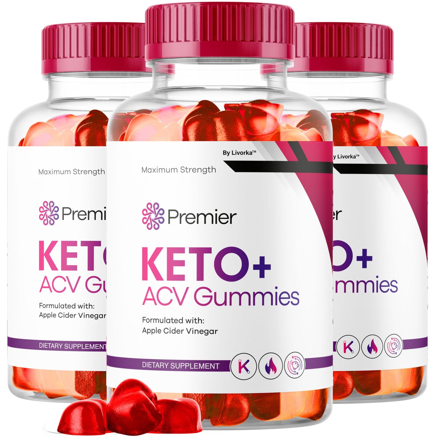 LIVORKA Premier Keto Plus ACV Gummies for Weight Loss, 180 Gummies
