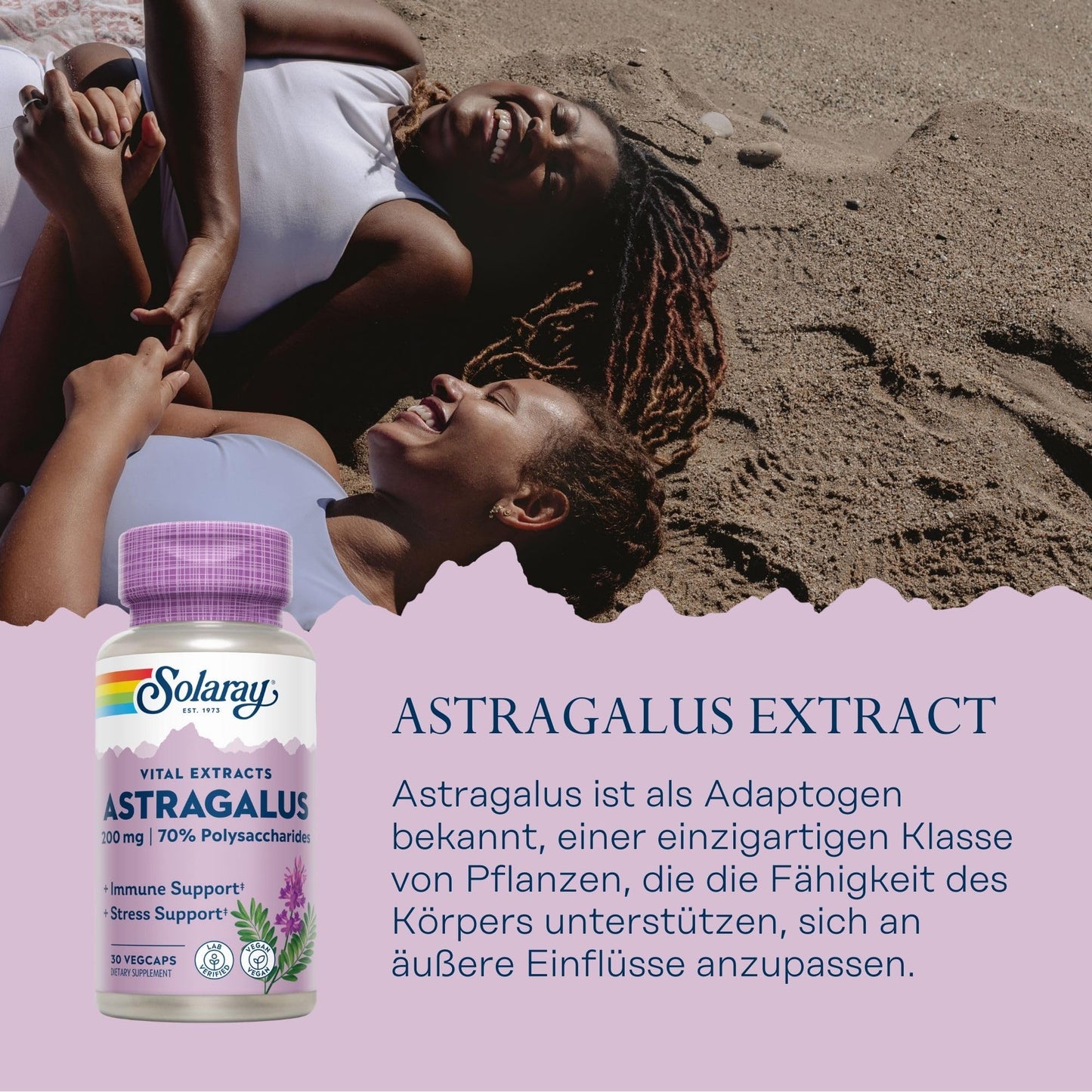 Solaray Astragalus Extract 200mg Capsules, 30 Count
