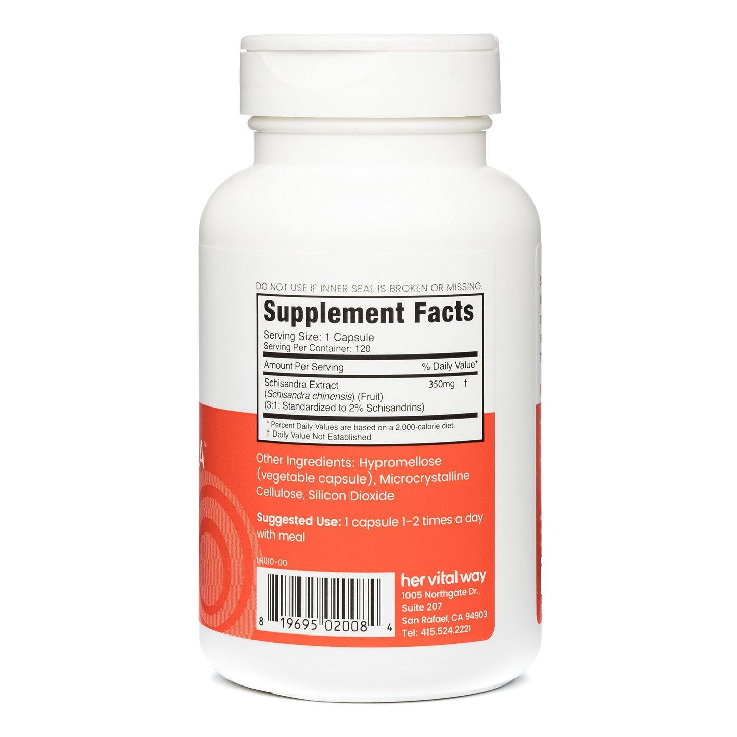 Her Vital Way SchisandraLa Stress and Adrenal Health Support, 120 Capsules