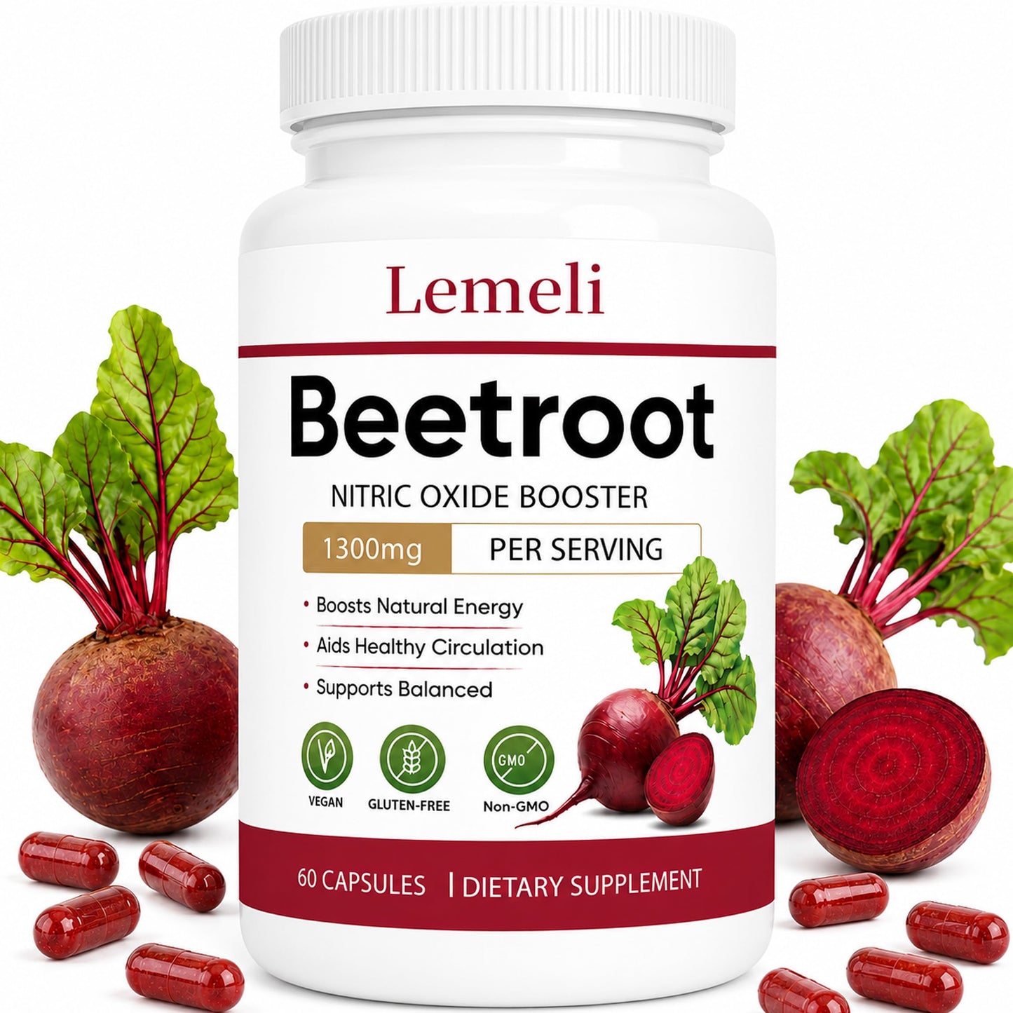 ZŌK Lemeli Beetroot Capsules 1300mg, 60 Capsules
