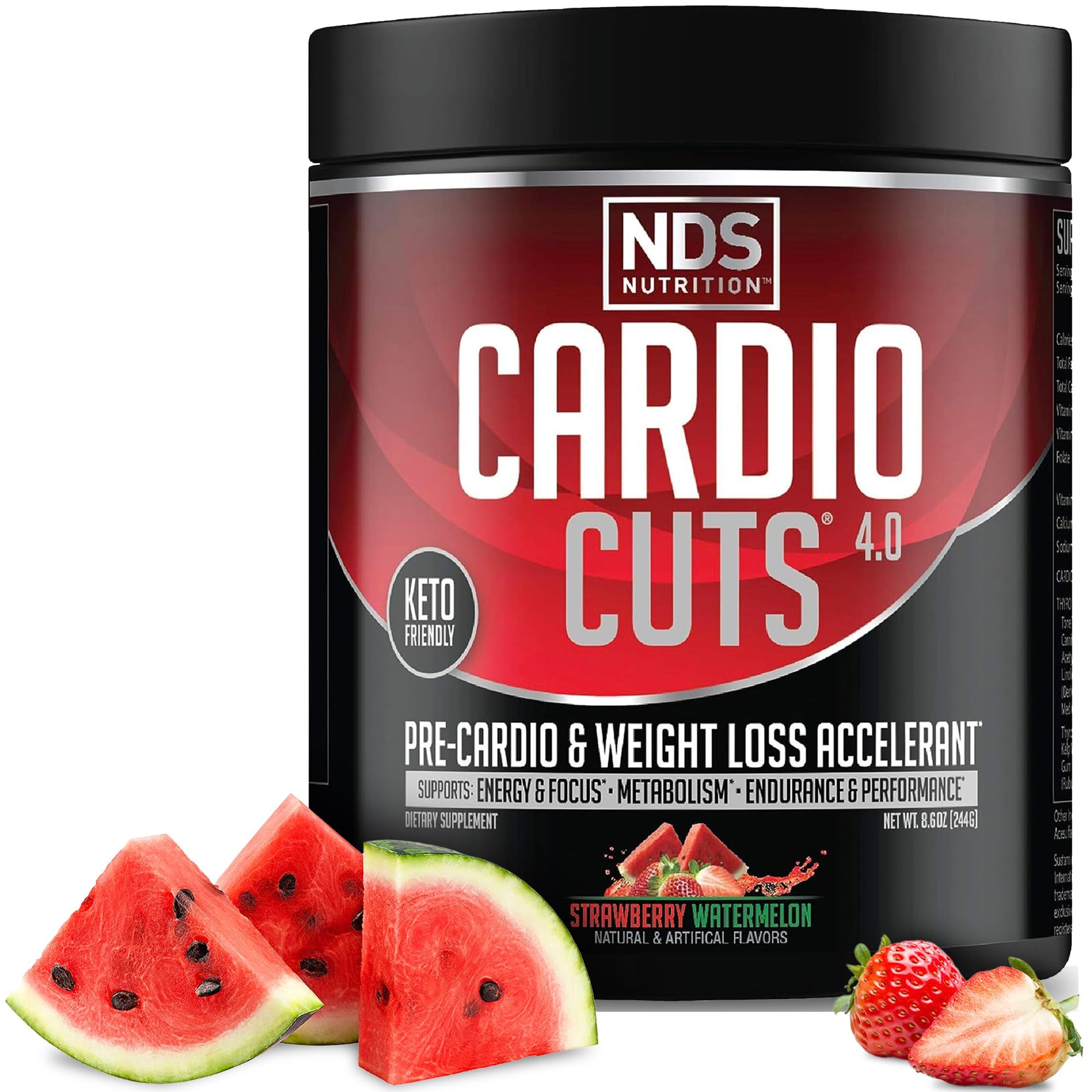 NDS Nutrition Cardio Cuts 4.0 Strawberry Watermelon Powder 8.6 Ounce
