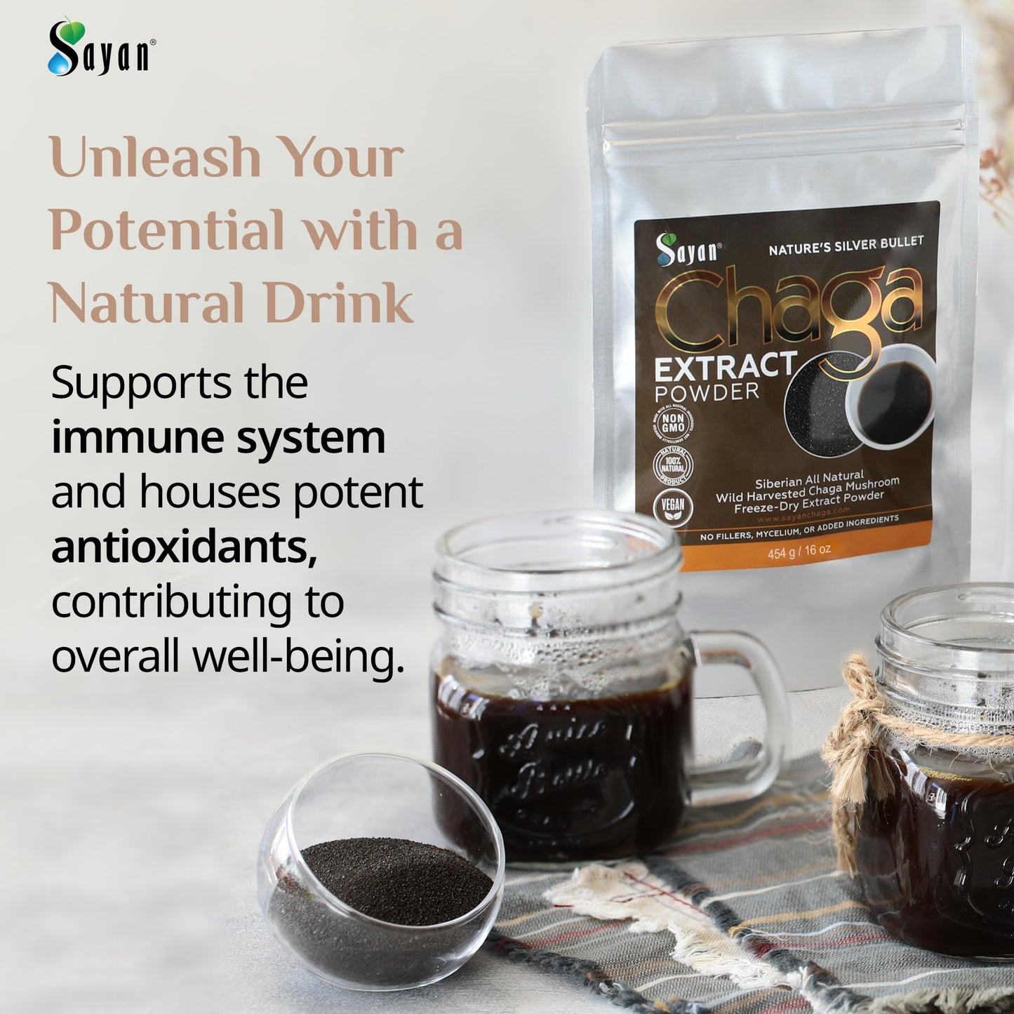 Sayan Siberian Chaga Mushroom Extract Powder 4 oz