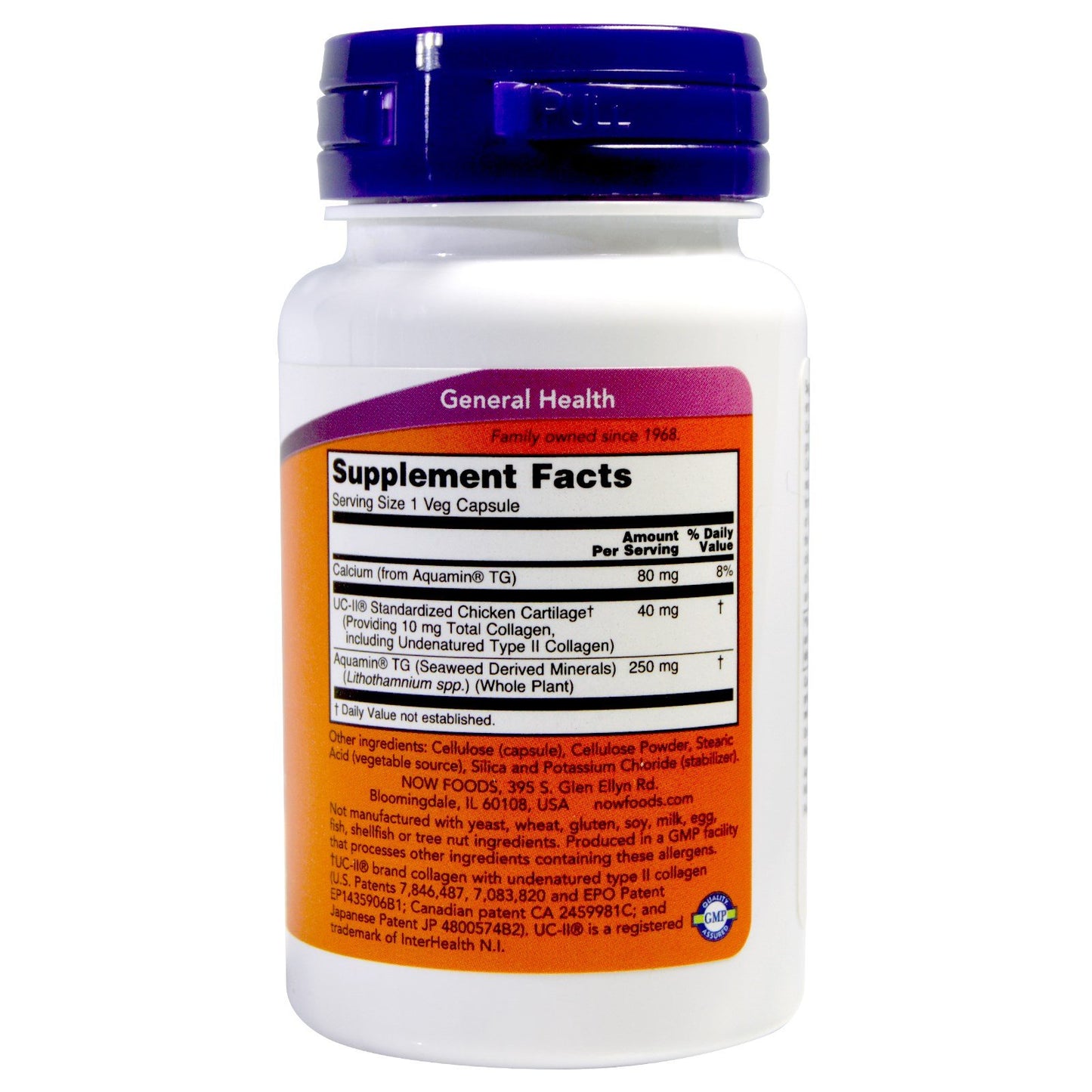 NOW Foods UC II Joint Health Undenatured Type II Collagen Capsules, 120 VegiCaps