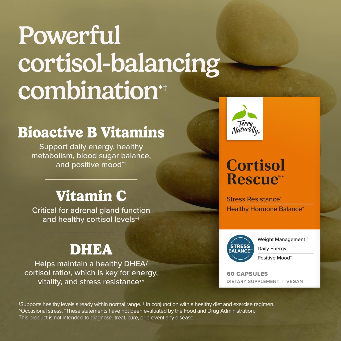 Terry Naturally Cortisol Rescue - Stress & Cortisol Balance 60 Capsules