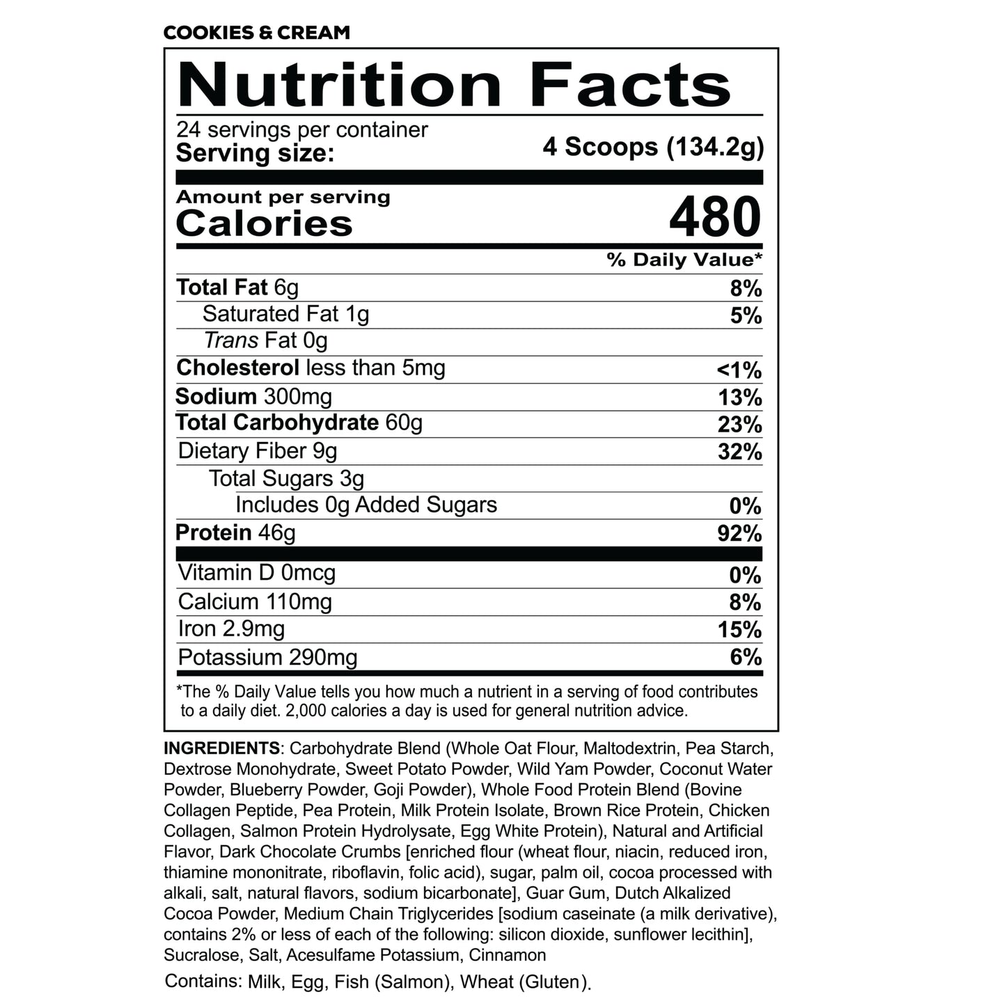 REDCON1 MRE Whole Food Protein Powder Cookies & Cream, 25 Servings