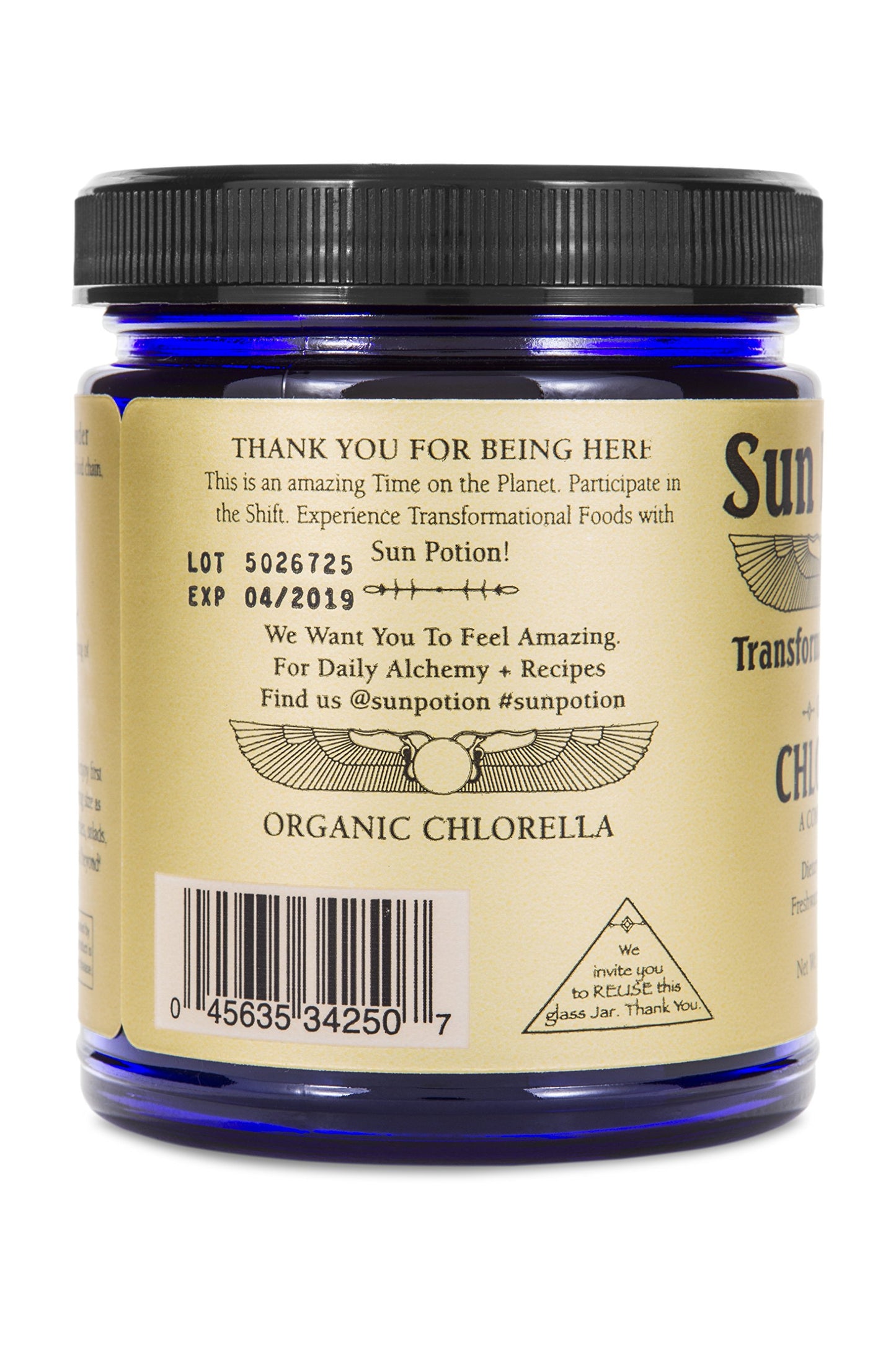 Sun Potion Chlorella Powder – Cracked Cell Wall Freshwater Microalgae, Chlorophyll-Rich Green Superfood, Plant-Based Protein, Detox Support, Nutrient-Dense Supplement 1 Count