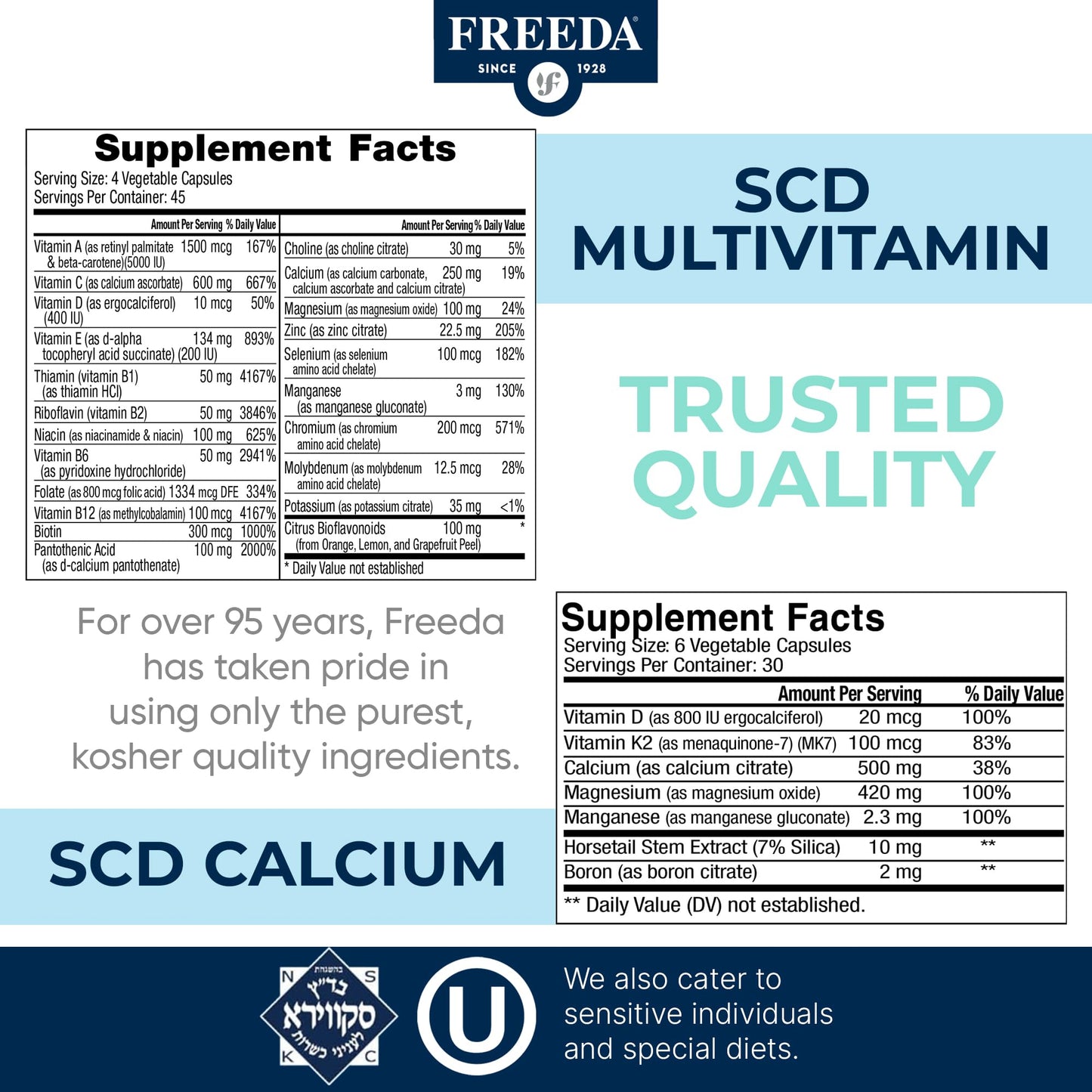 FREEDA SCD Bundle SCD Multivitamin + SCD Calcium Complex Capsule 2-Pack