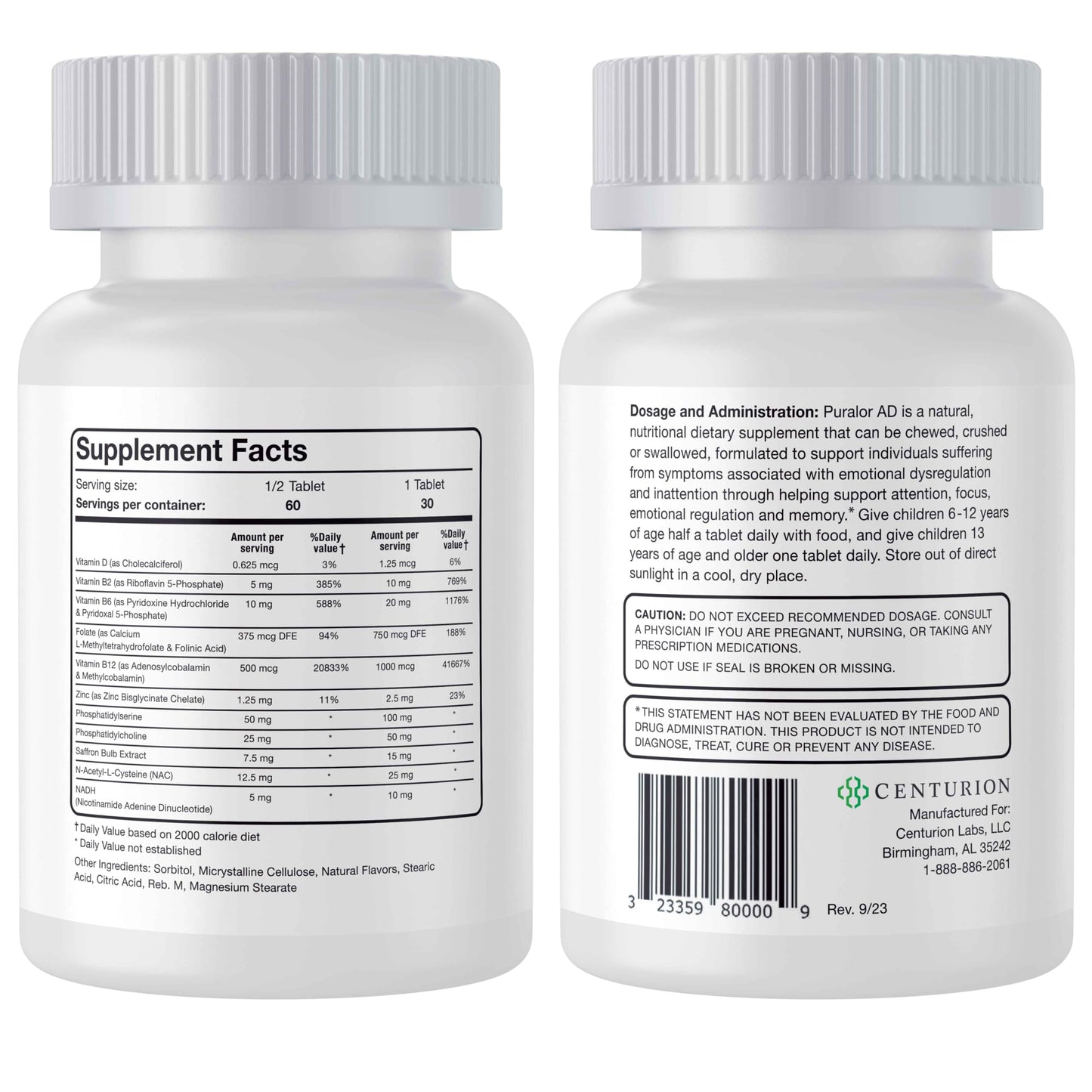Centurion Health Premium Puralor AD Chewable Tablets 30 Count