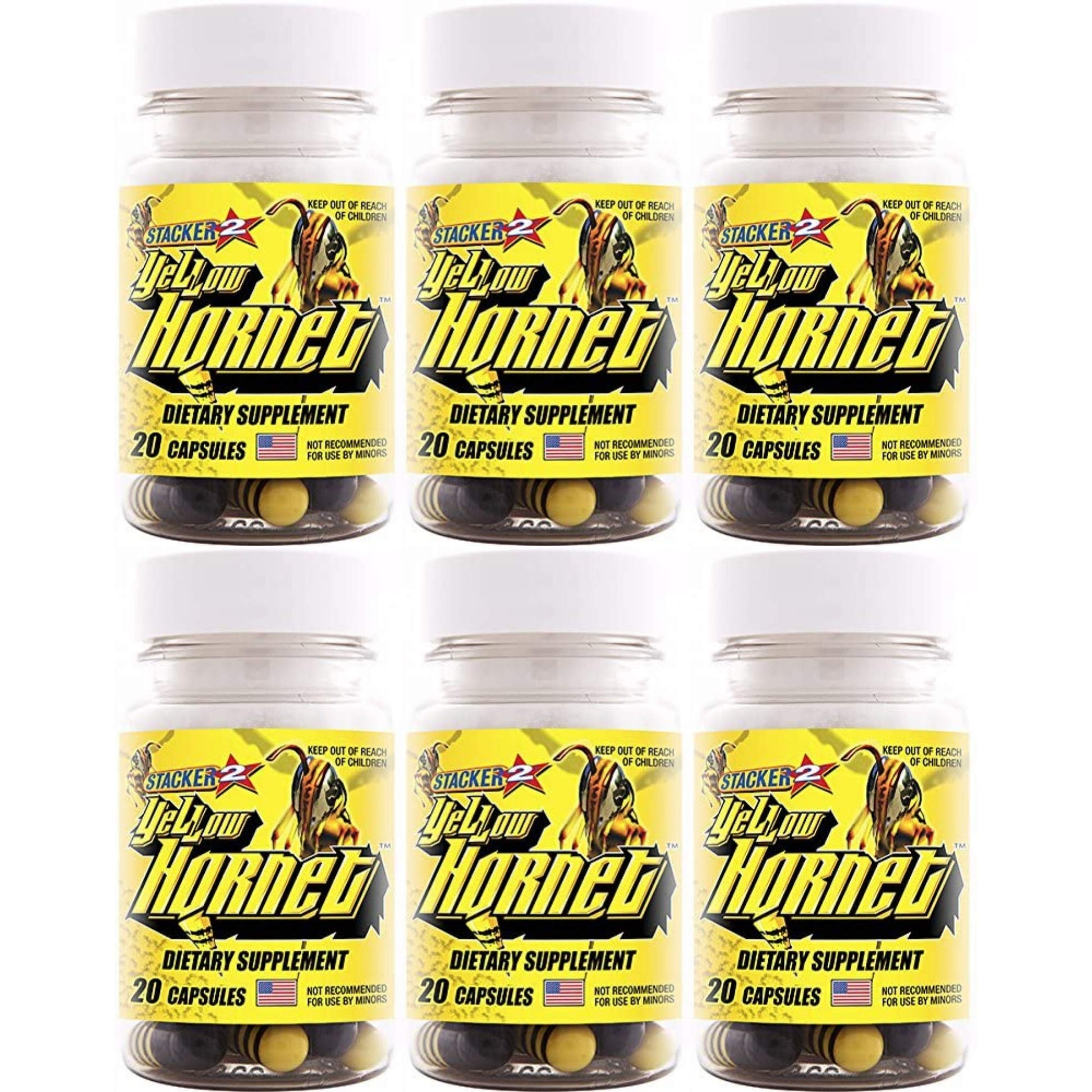 STACKER 2 Yellow Hornet Herbal Dietary Supplement Capsules 120