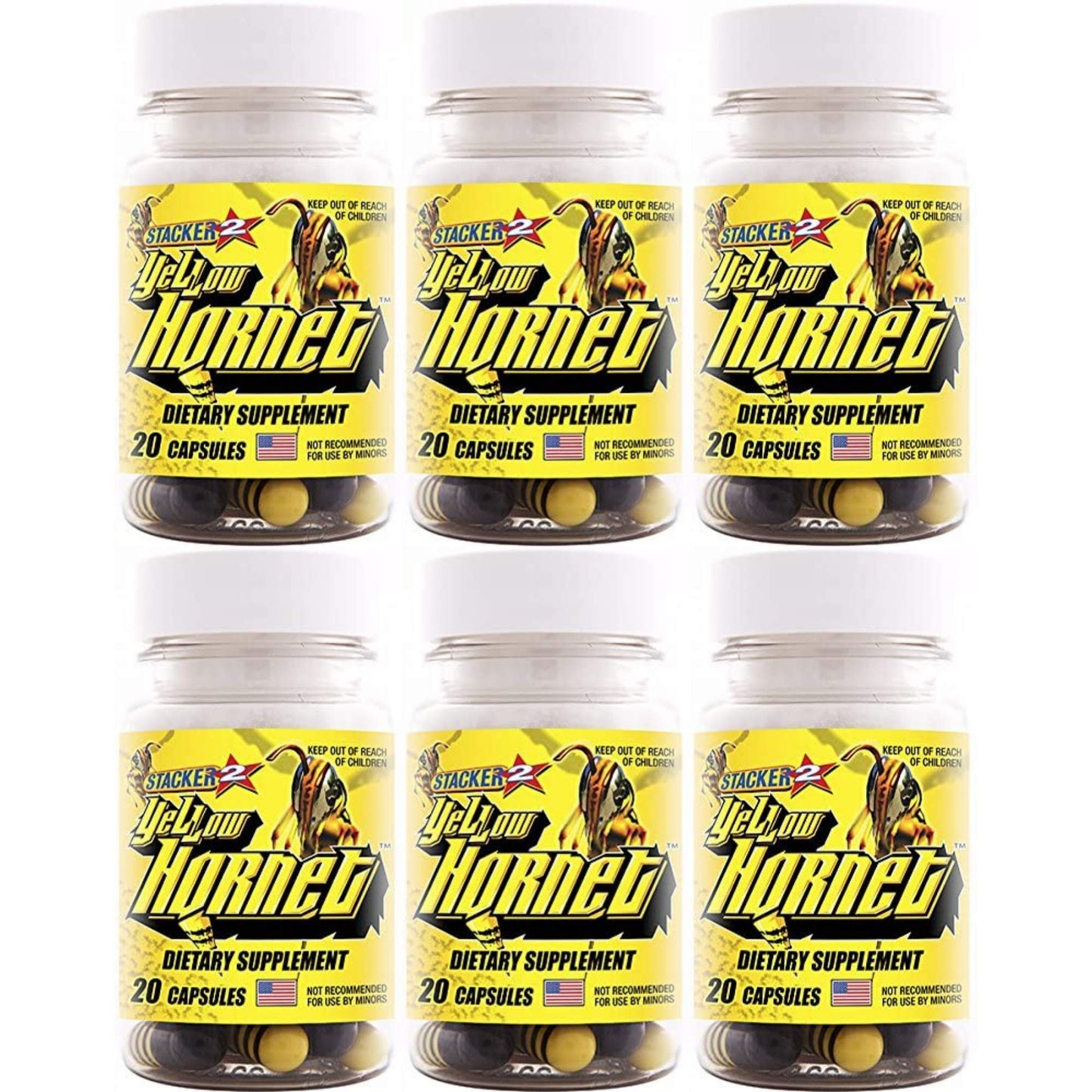 STACKER 2 Yellow Hornet Herbal Dietary Supplement Capsules 120 Capsules