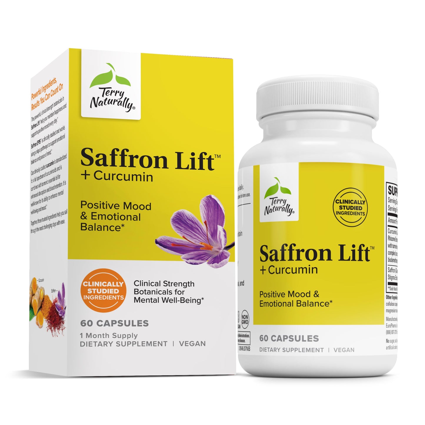 Terry Naturally Saffron Lift + Curcumin, 60 Capsules