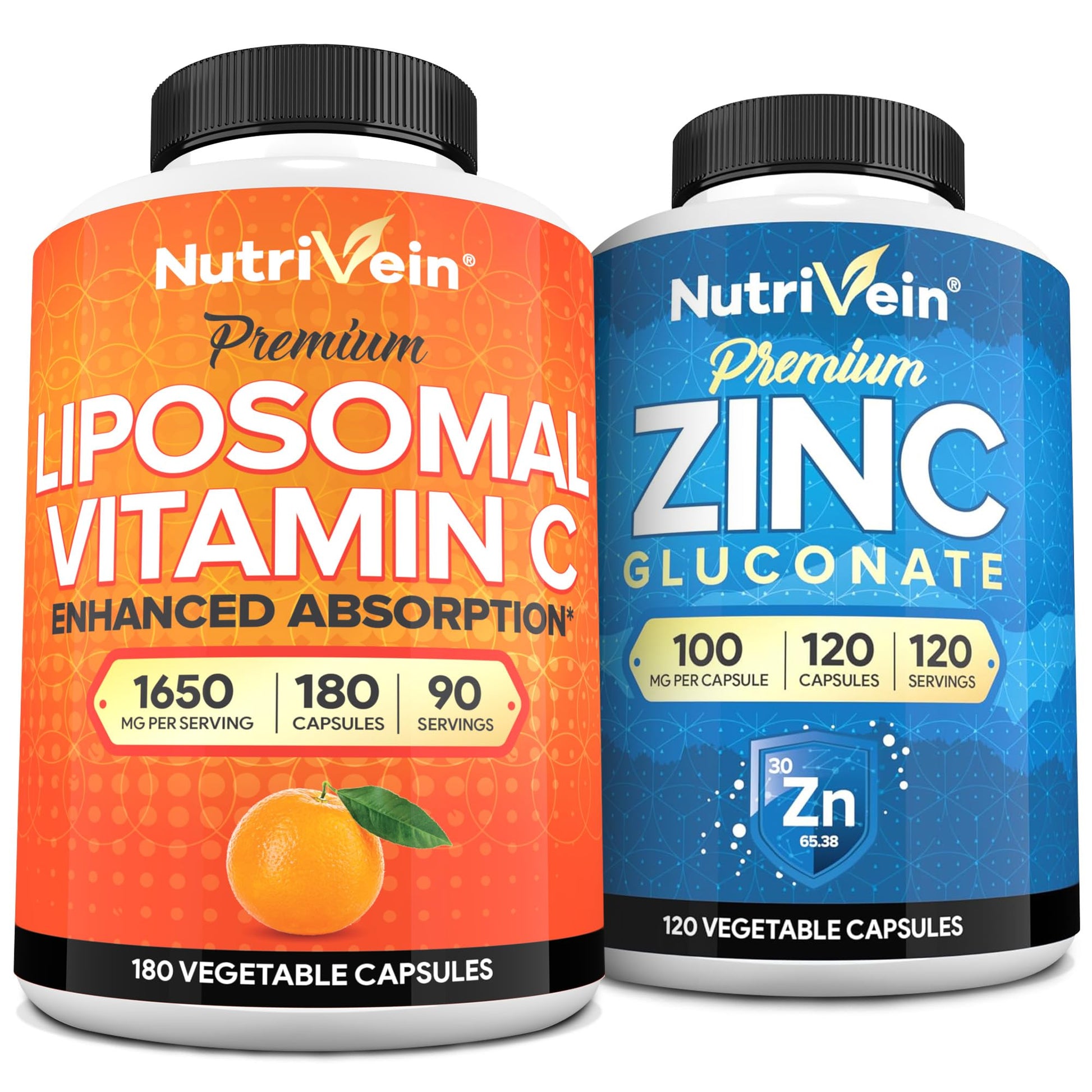 Nutrivein Liposomal Vitamin C & Zinc Gluconate Capsules, 300 Count
