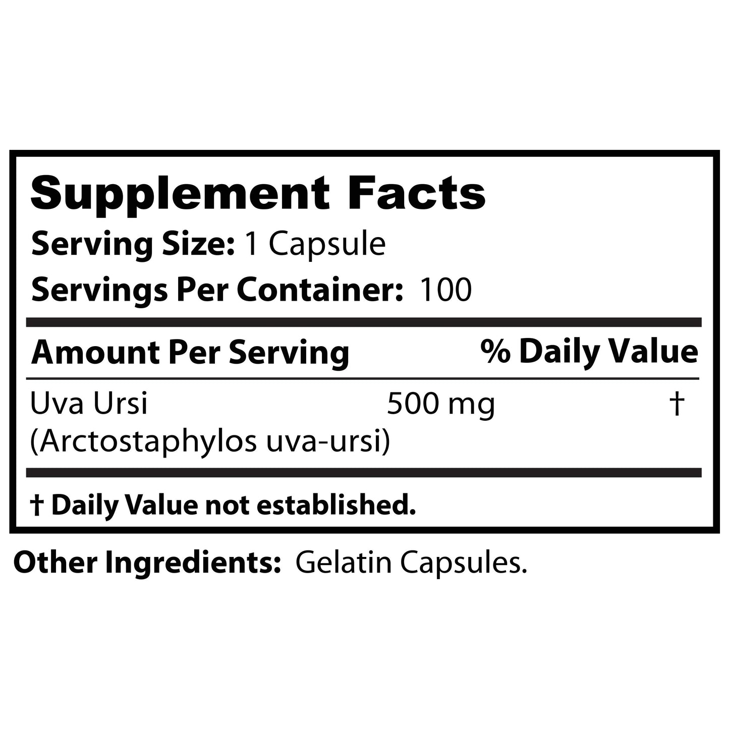 Dr Clark Store Uva Ursi Urinary Tract Support 500 Mg 100 Capsules