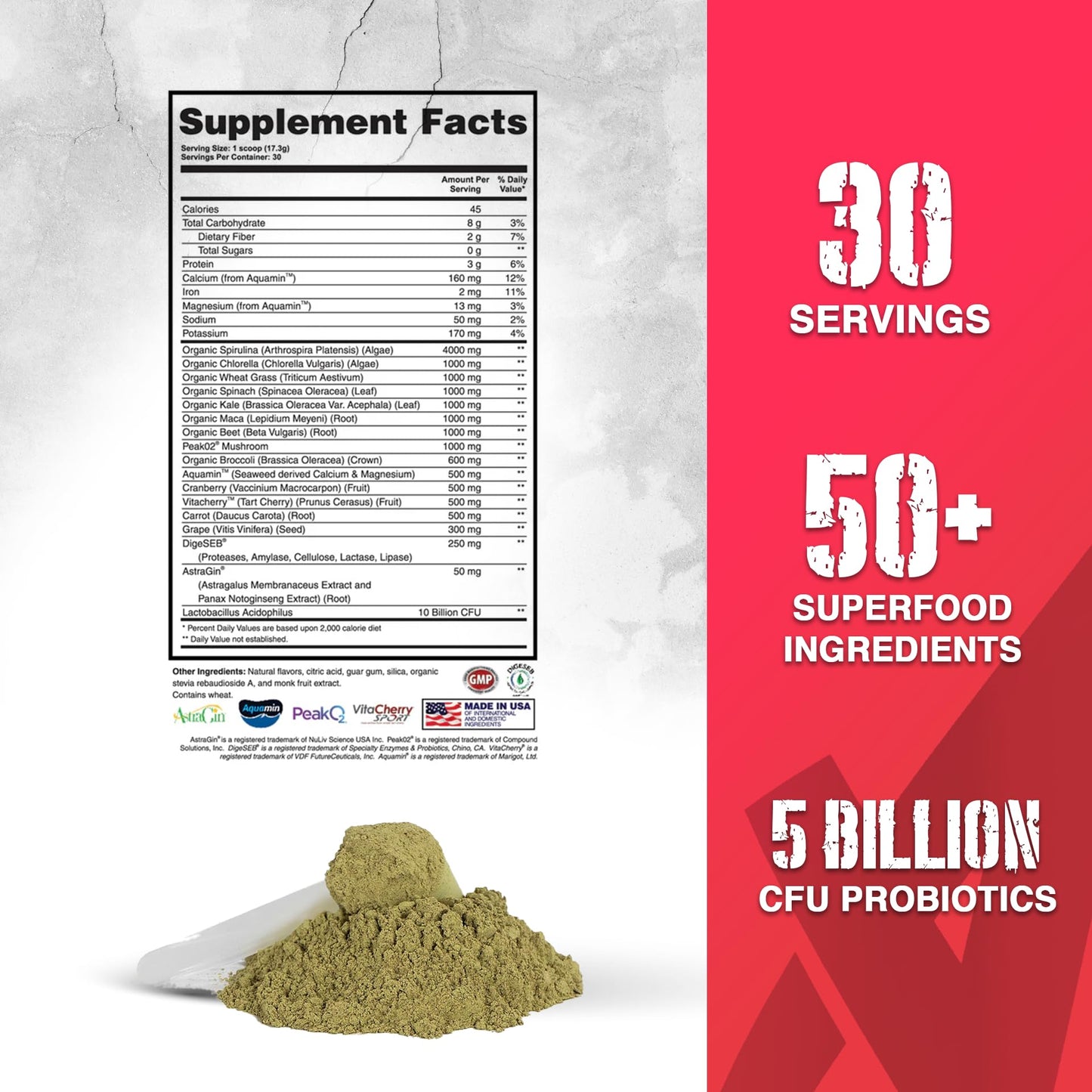 Apollon Nutrition Greens Daily Superfood & Digestive Support Powder, 1 Pack