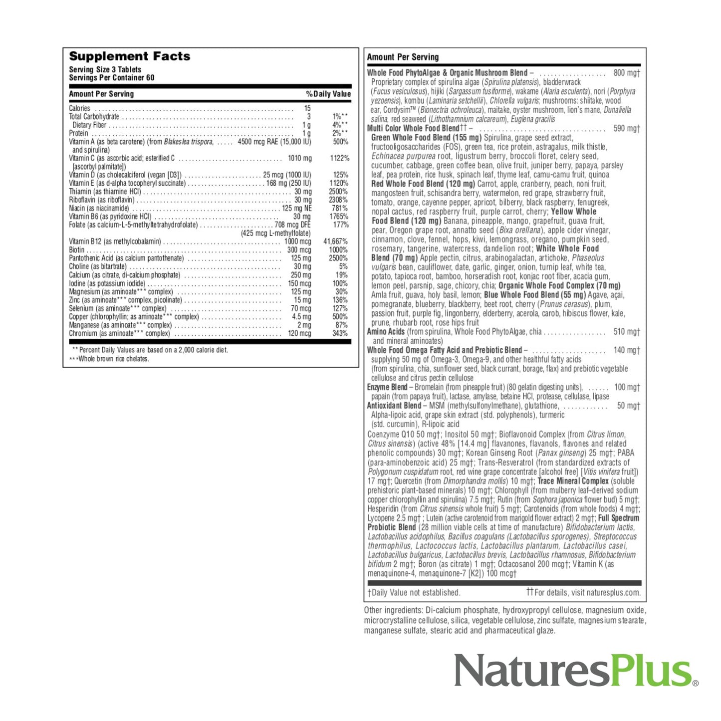 NaturesPlus Source of Life GOLD Multivitamin 180 Tablets