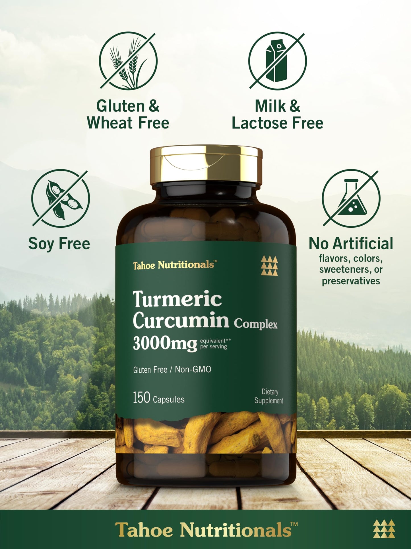 Tahoe Nutritionals Turmeric Curcumin Capsules, 150