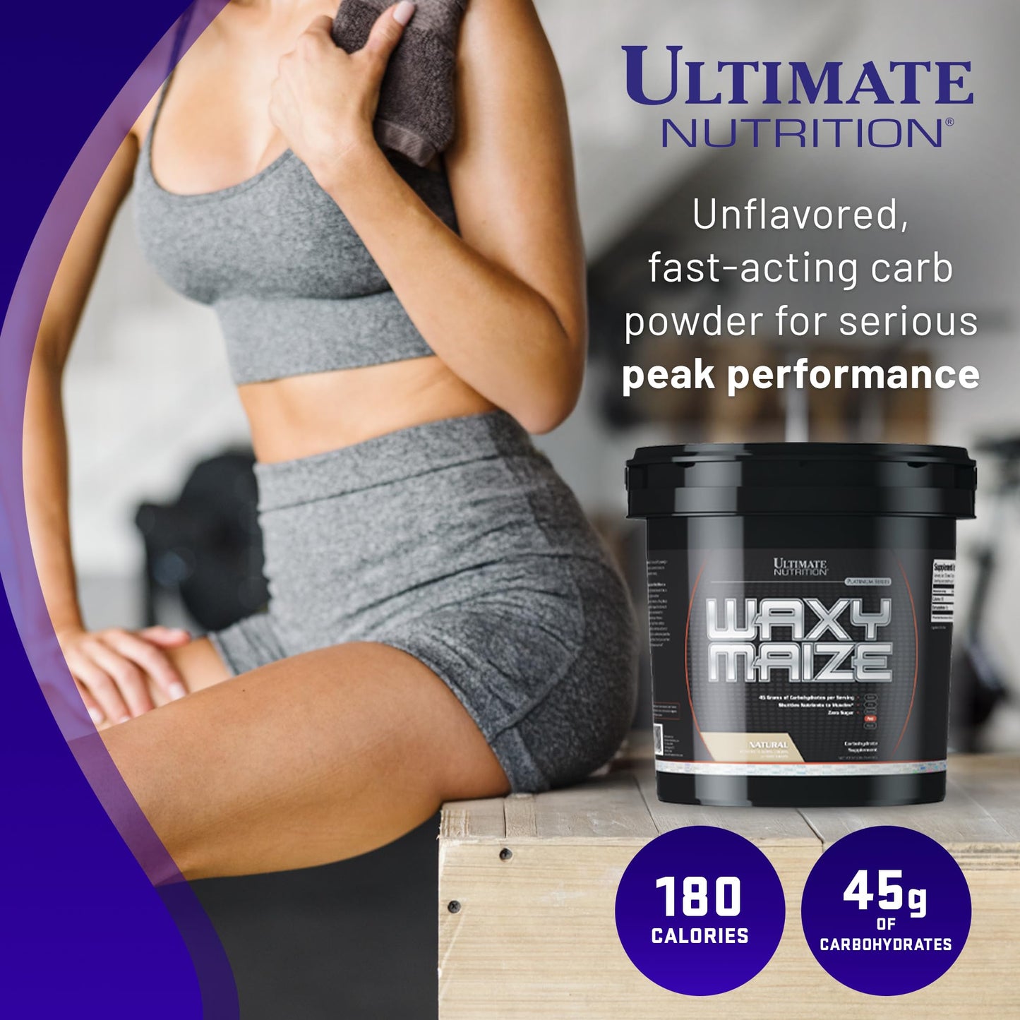 Ultimate Nutrition Waxy Maize Fast-Absorbing Carbohydrate Powder, 12 lb