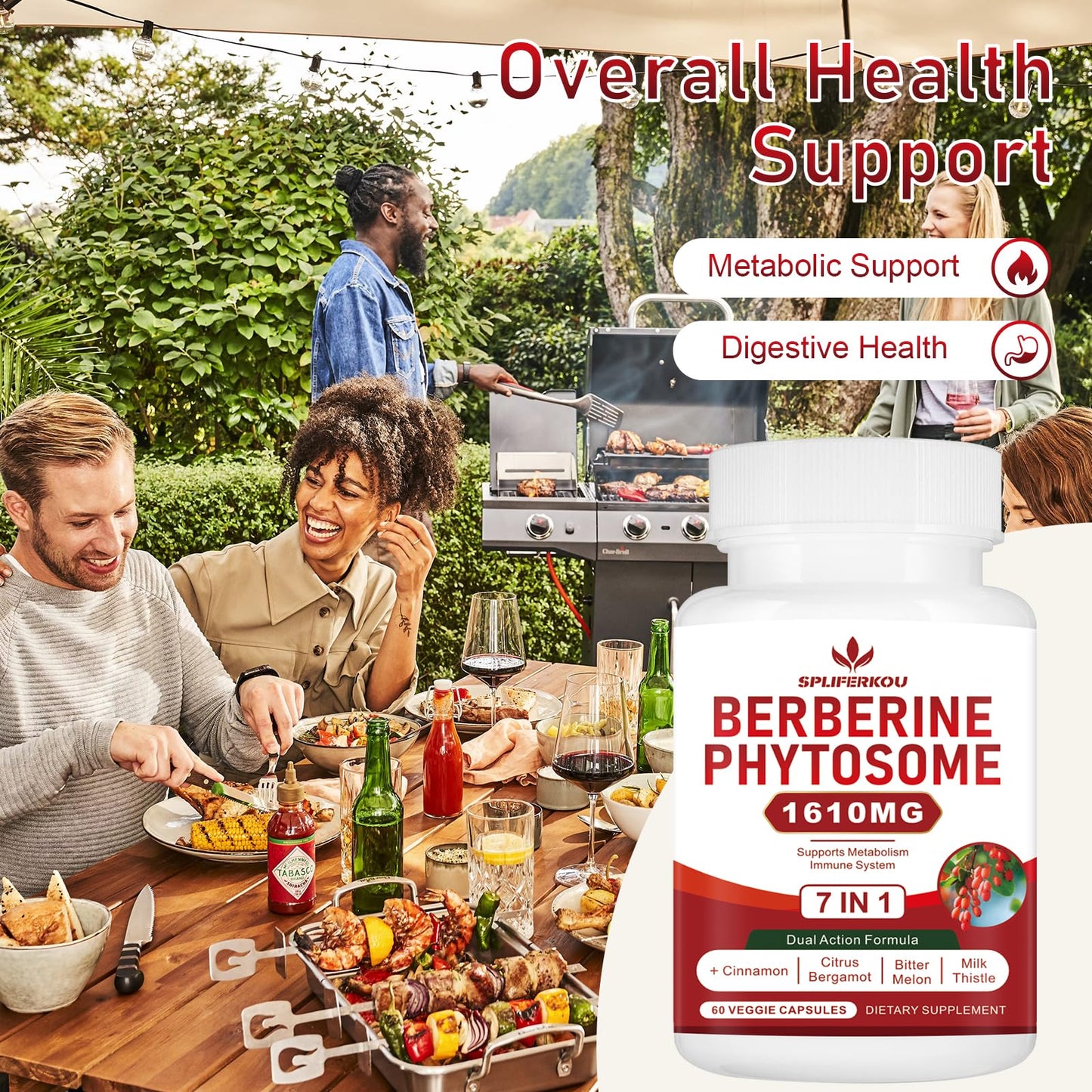 Spliferkou 7-in-1 Berberine Phytosome with Ceylon Cinnamon Capsule 120 Capsules