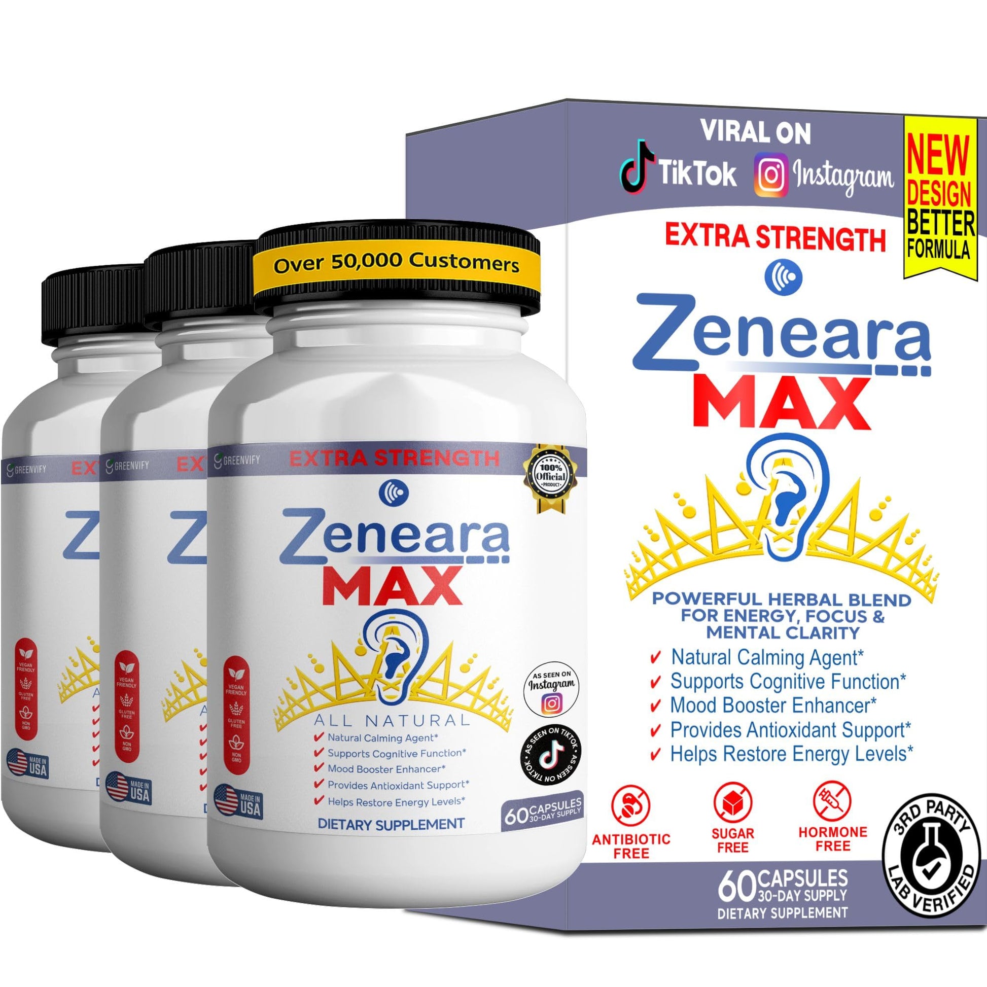 GREENVIFY Zeneara MAX Dietary Supplement Capsule, 60 Capsules