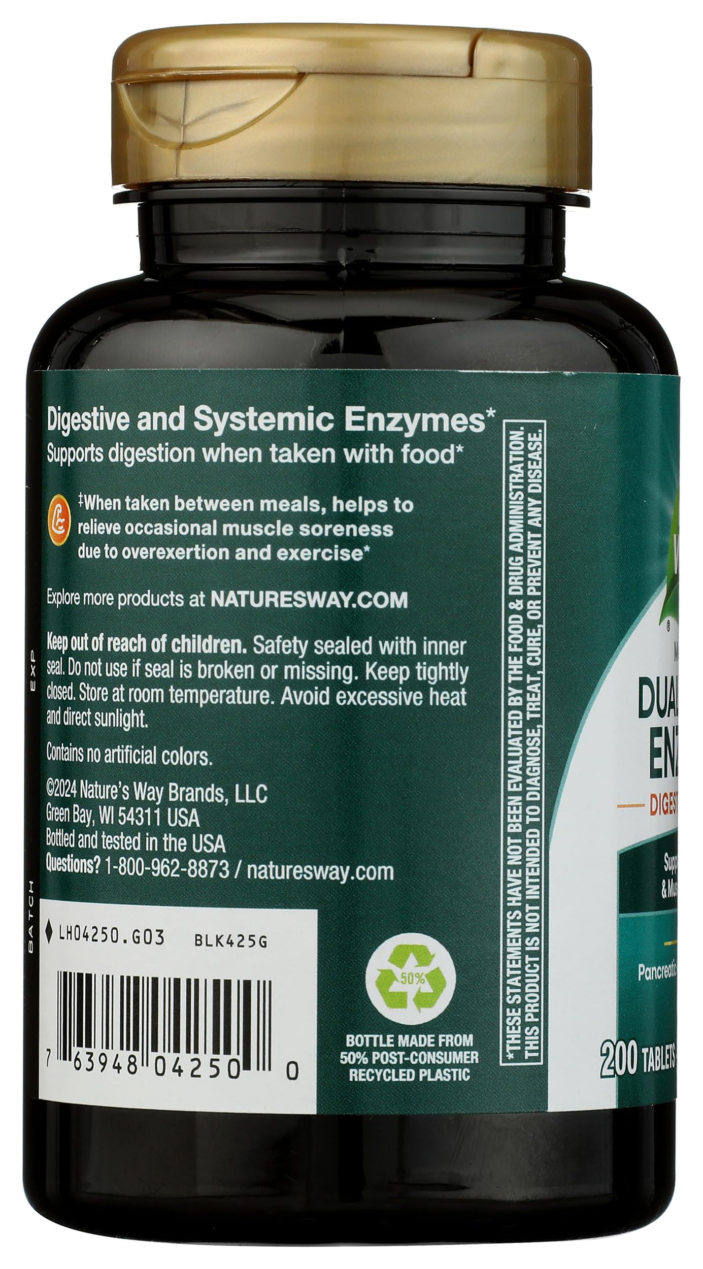 Nature's Way Mega-Zyme Pancreatic & Systemic Enzymes 200 Tablets