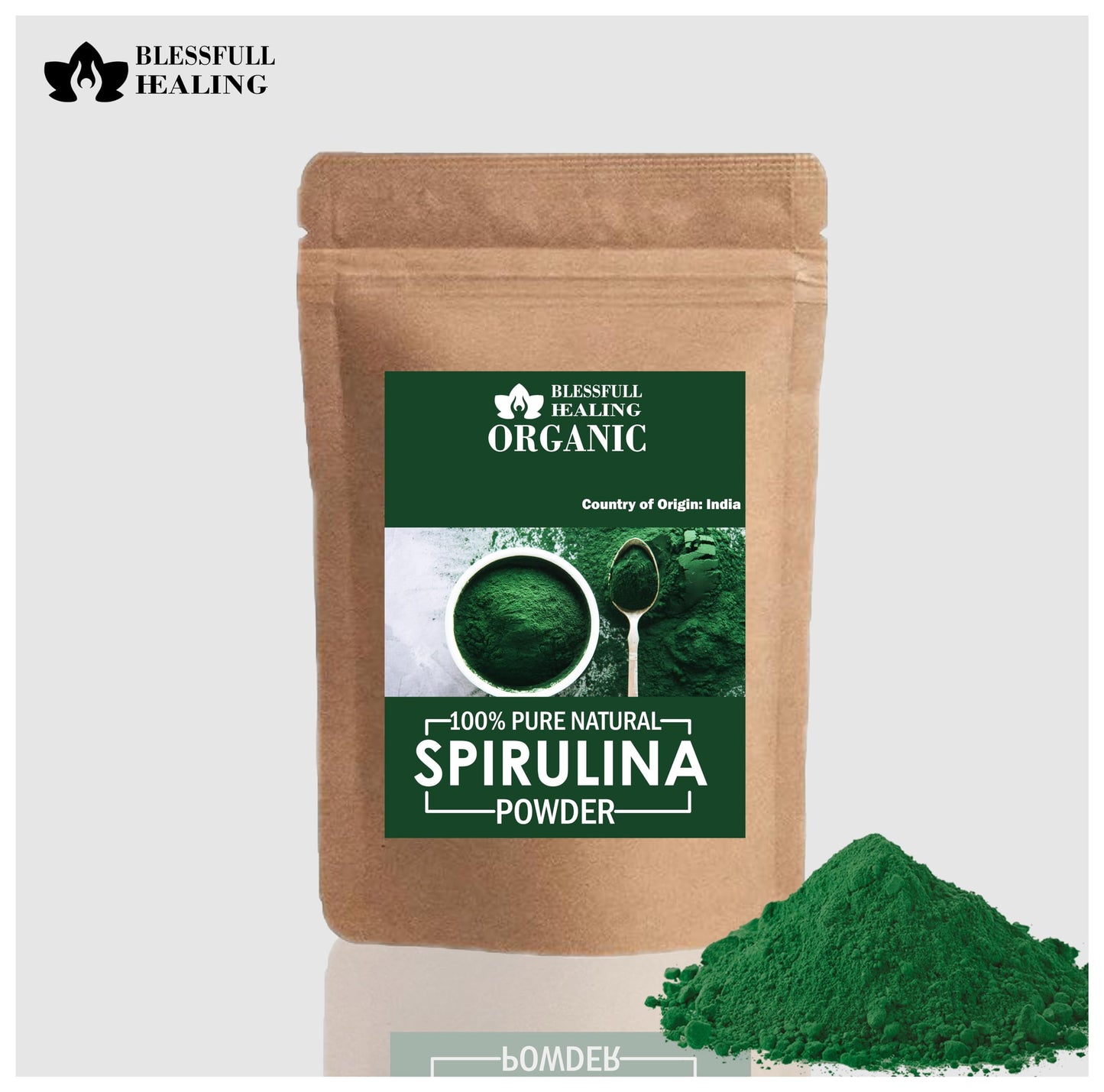 Blessfull Healing Organic 100% Pure Natural Spirulina Powder 10.58 oz