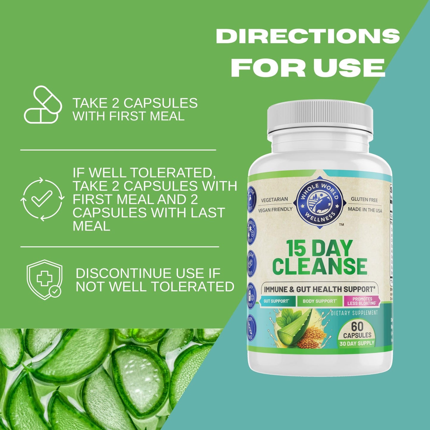 WHOLE WORLD WELLNESS 15 Day Cleanse Capsule, 60 Count