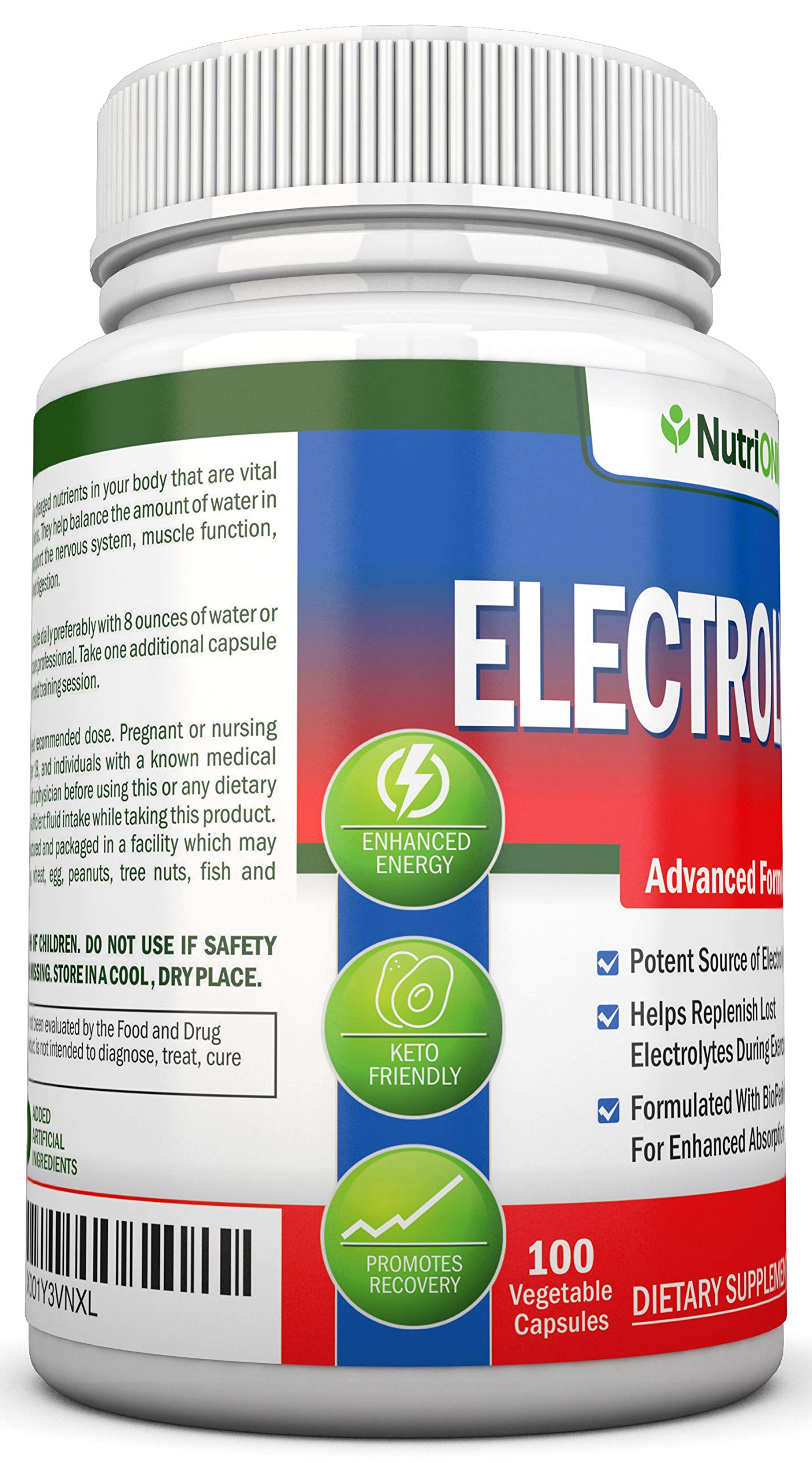 NutriONN Electrolytes Electrolyte Replacement Capsules, 100 Count