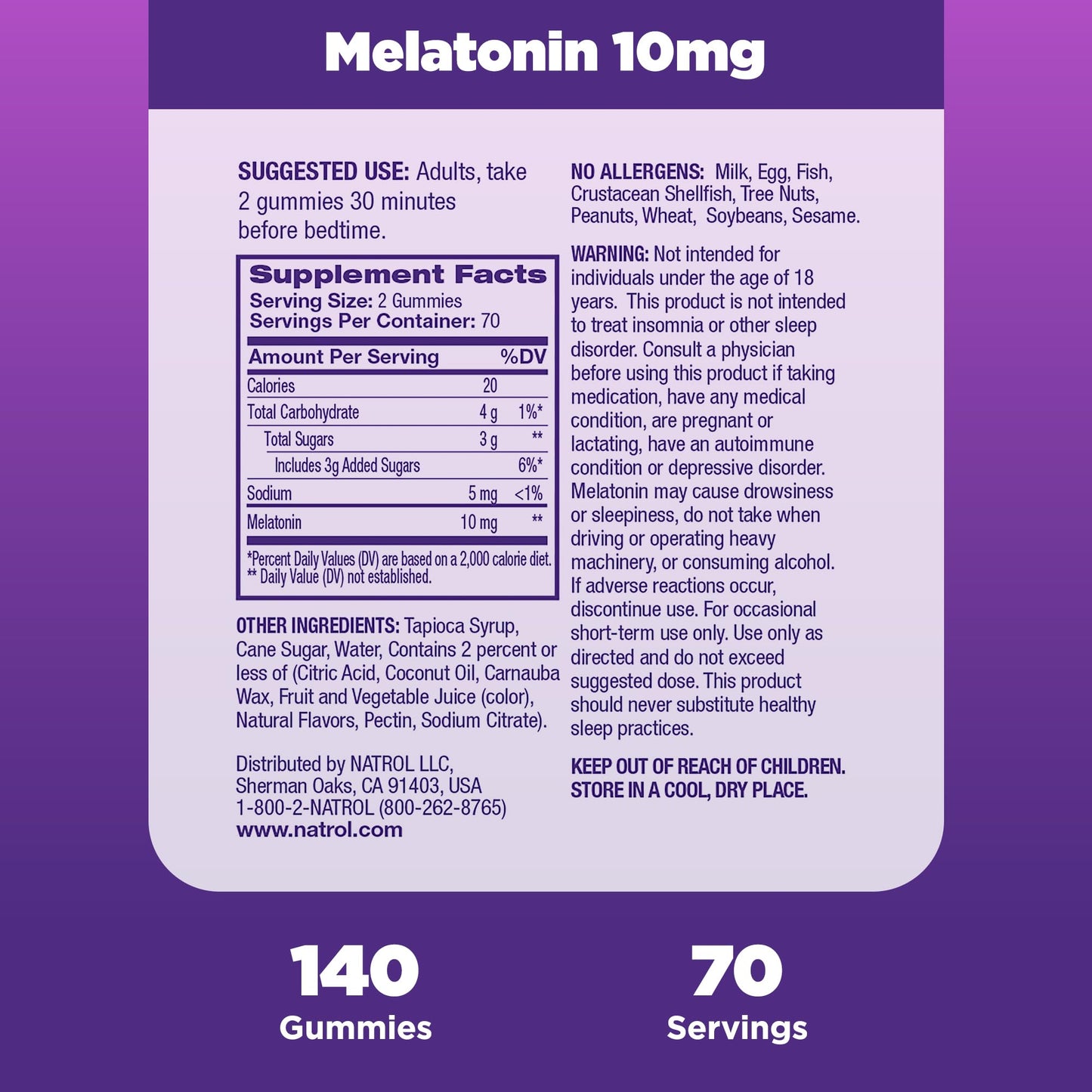 Natrol Melatonin Gummies 10mg, 1680 Count