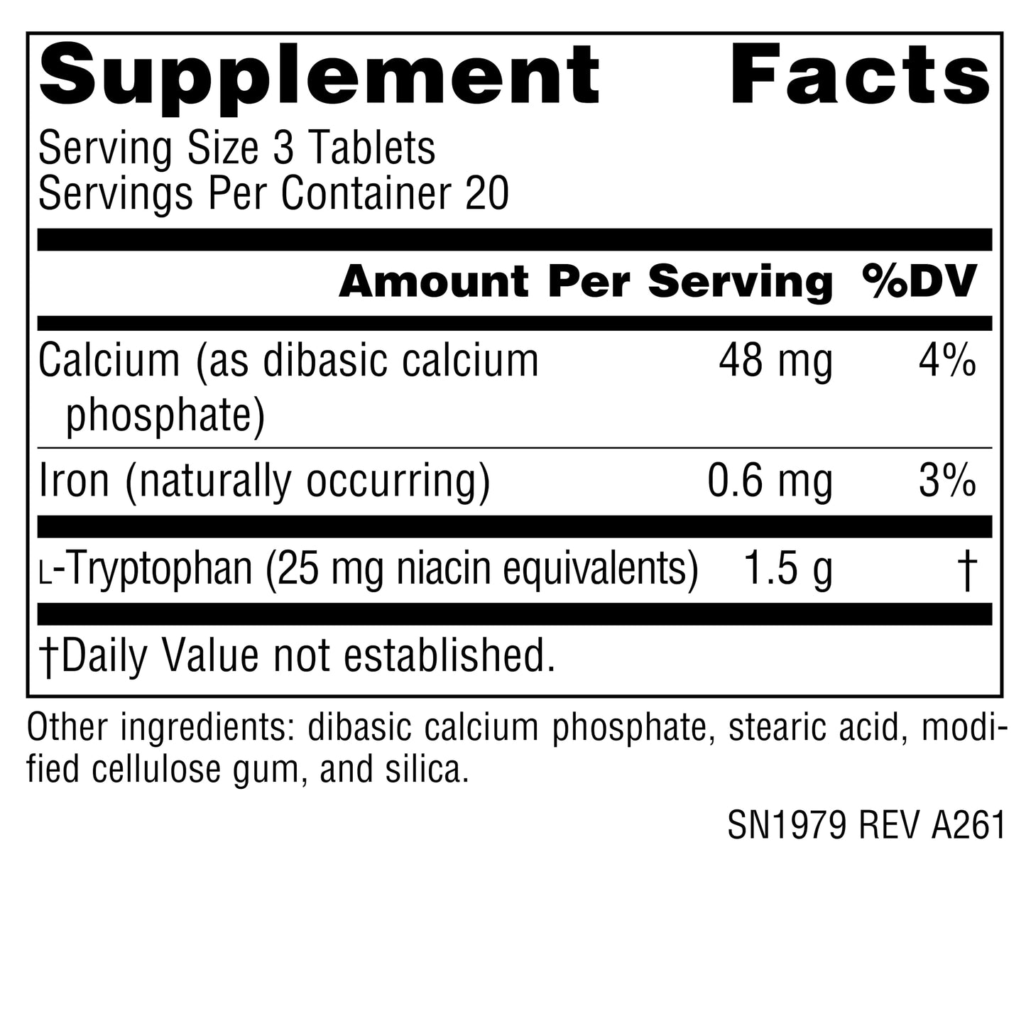 Source Naturals L-Tryptophan 500mg Tablet, 60 Tablets