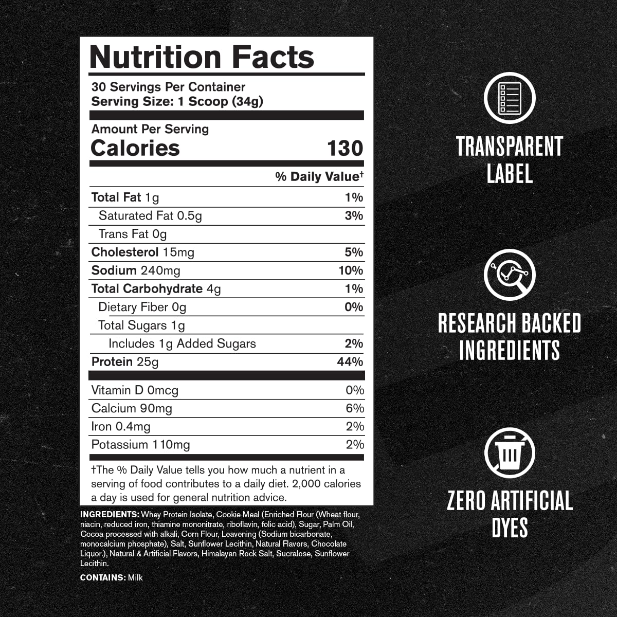 Jacked Factory ISO Whey Protein Isolate Powder Cookies & Cream, 30 Servings