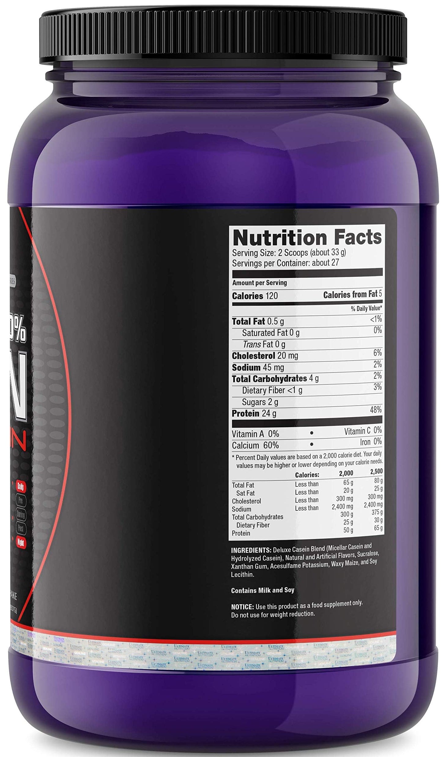 Ultimate Nutrition Prostar Micellar and Hydrolyzed Casein Protein Powder - Fat Free Overnight Muscle Growth and Recovery with BCAAs, Vanilla, 32 Servings