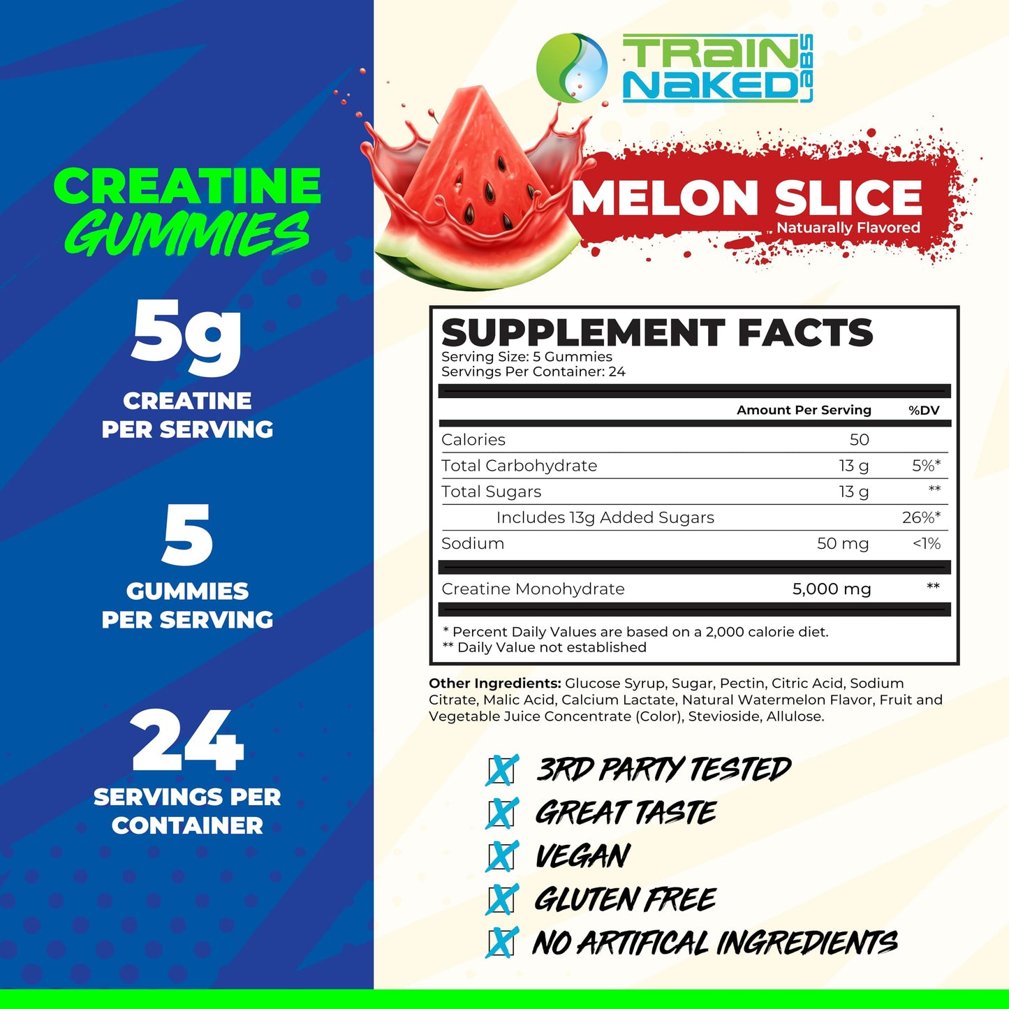 Train Naked Labs Creatine Gummies 120 Gummies