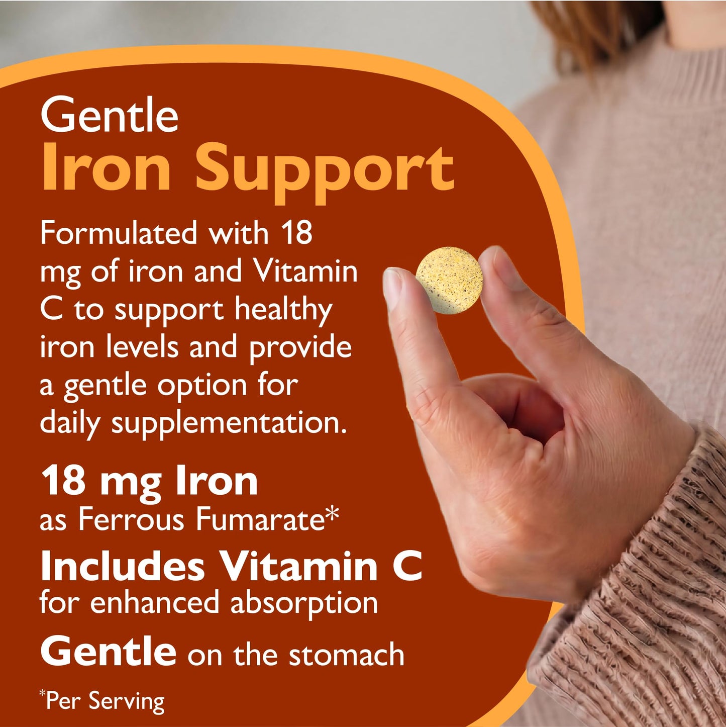 Celebrate Bariatric Supplements Iron+C 18mg Tangerine Tablets, 30 Count