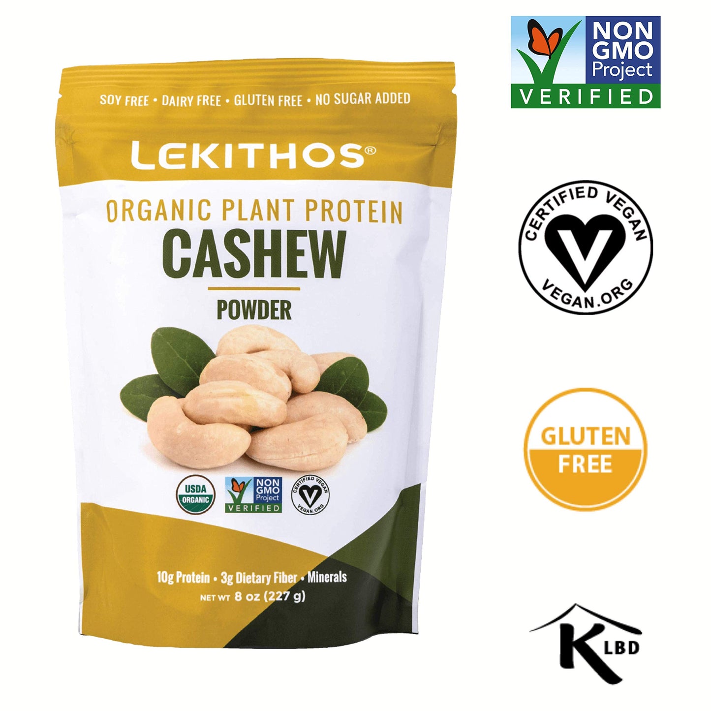Lekithos Organic Cashew Protein Powder, 6 Servings