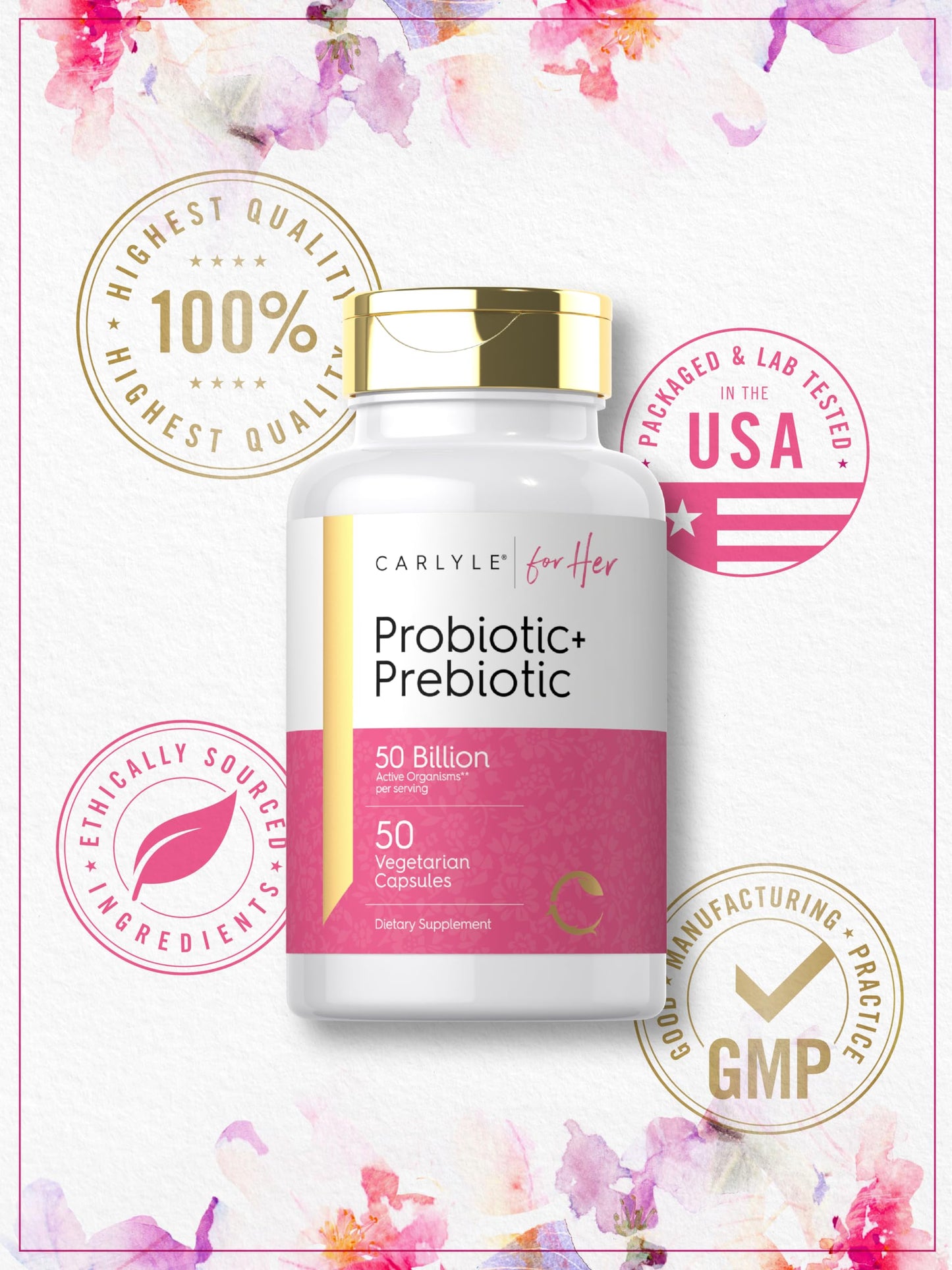 Carlyle Probiotic and Prebiotic for Women Capsule 50 Count