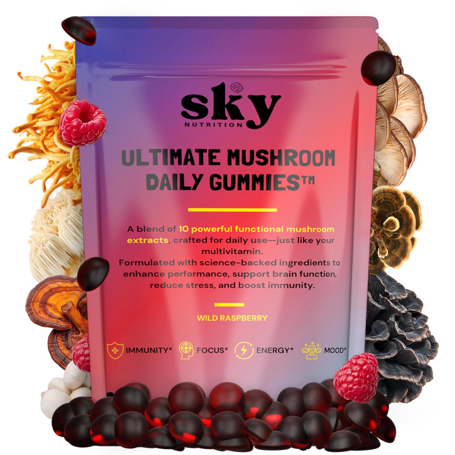 SkyNutrition Mushroom Gummies, 60 Ct