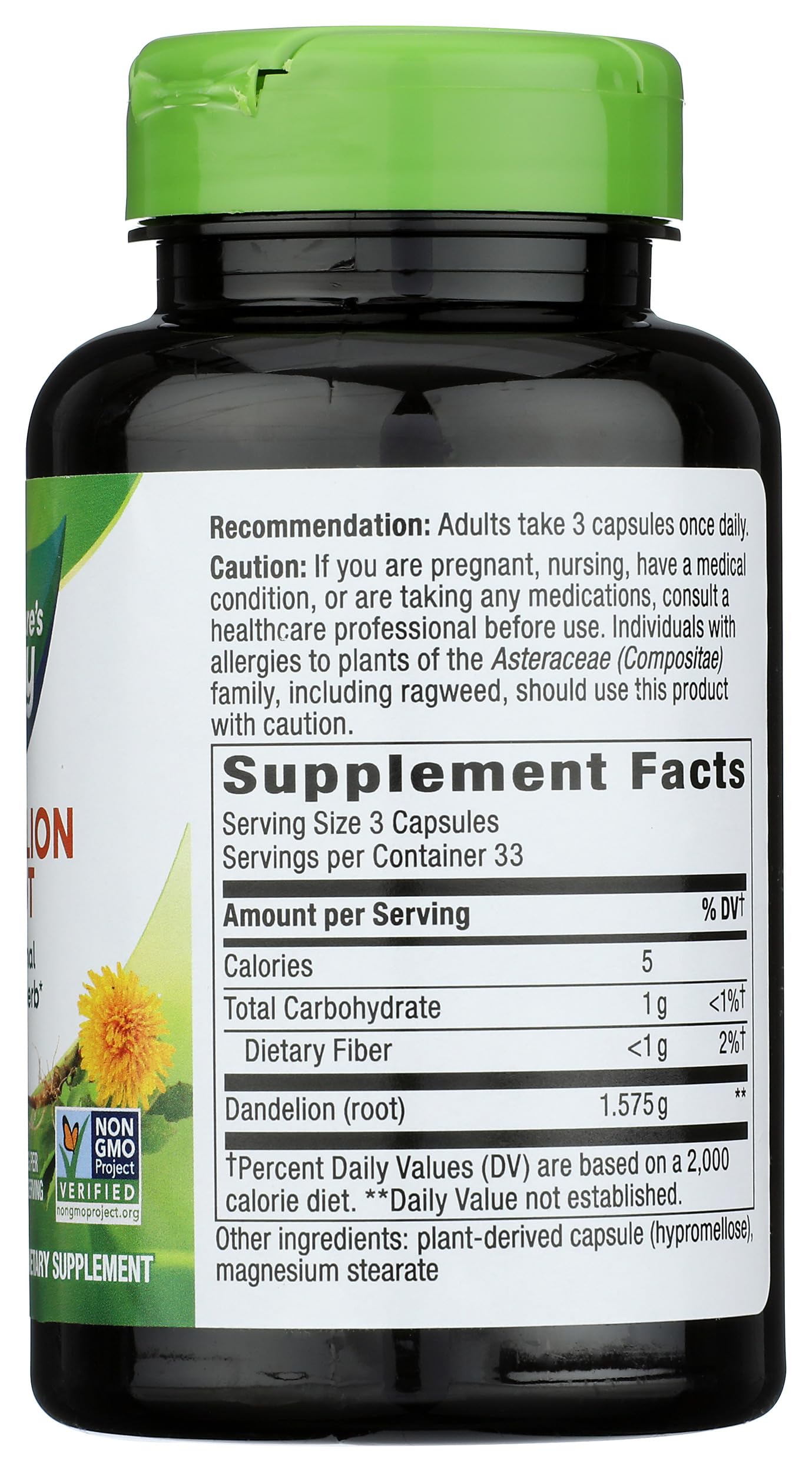 Nature's Way Dandelion Root Capsule 100 Count