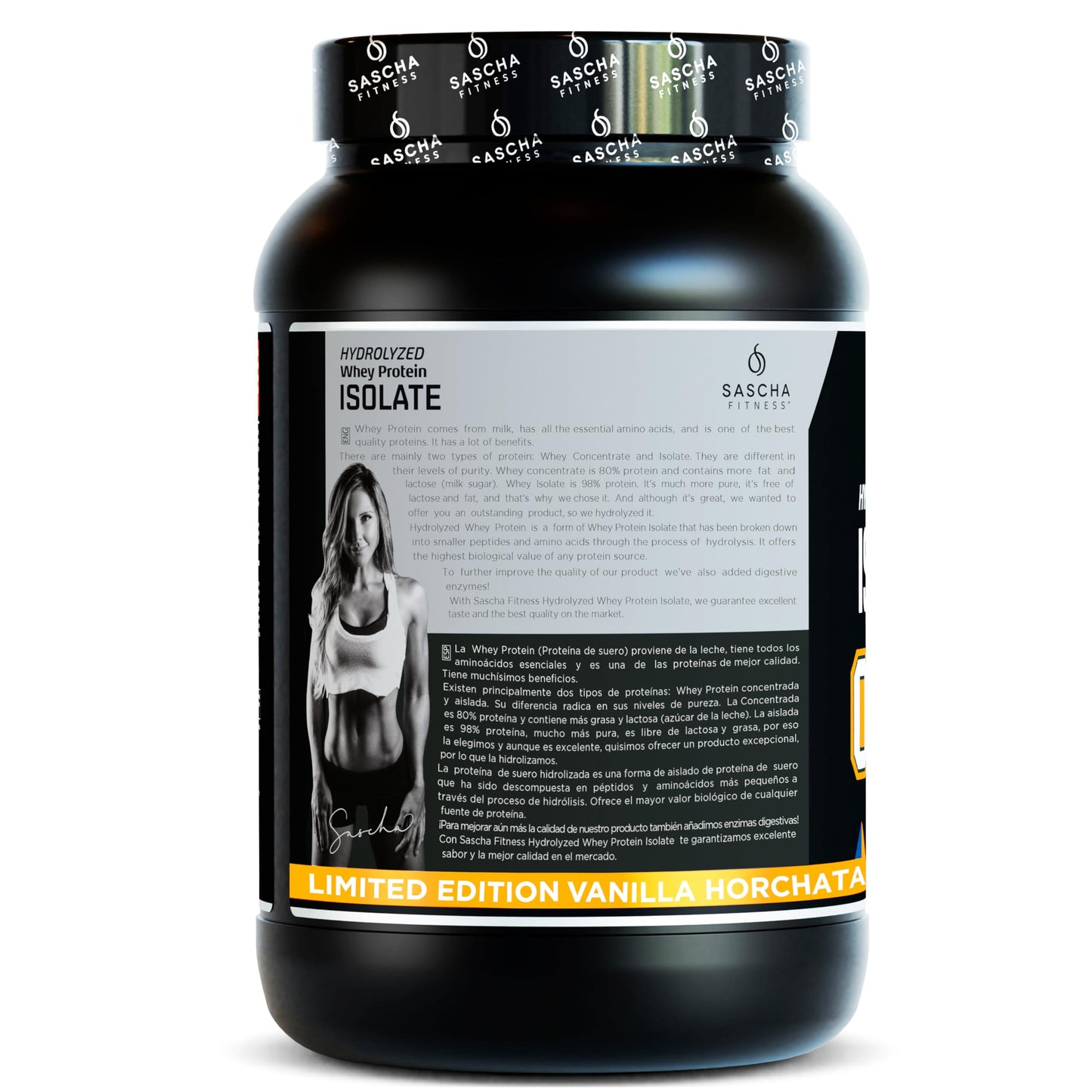 SASCHA FITNESS Hydrolyzed Whey Protein Isolate Powder, 100% Grass-Fed, Vanilla Horchata, 2 lb, 32 Servings