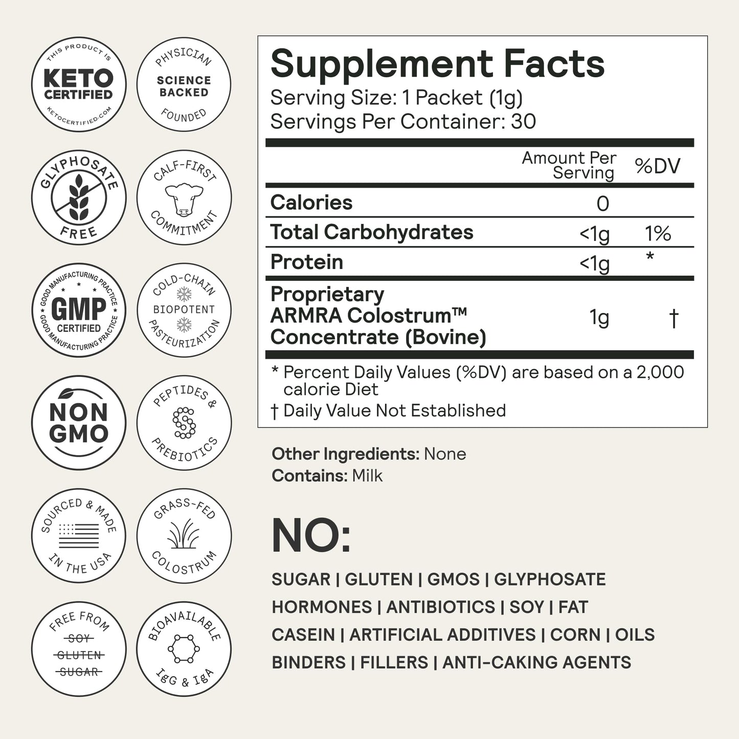 ARMRA Colostrum Premium Powder, 5.33