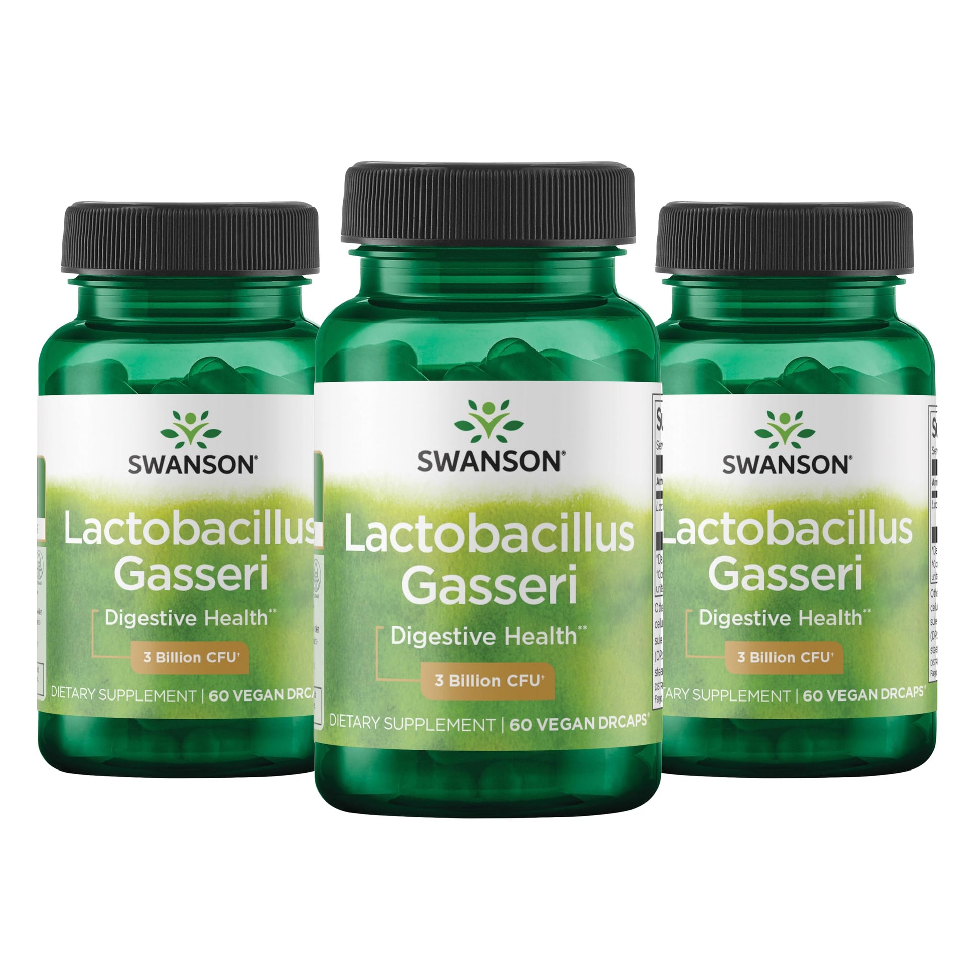 Swanson Lactobacillus Gasseri Probiotic for Adults Seeking Digestive and Metabolic Support with 3 Billion CFU - Acid-Resistant, No Refrigeration, 180 Capsules