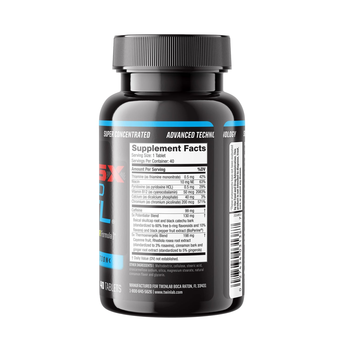 Twinlab Ripped Fuel Endurance & Natural Energy Support Tablets 40 Count