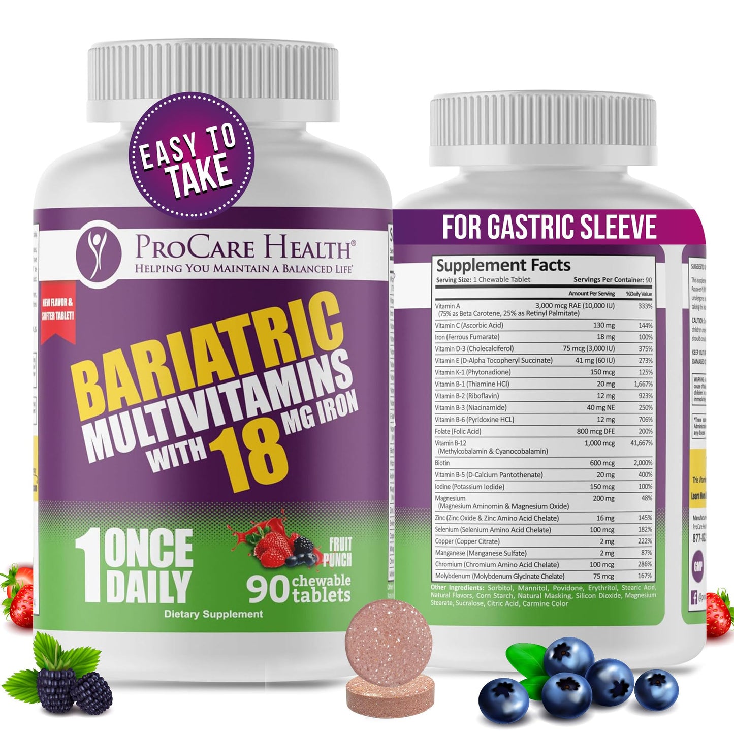 ProCare Health Core-18 Bariatric Multivitamin Capsules 90 Count