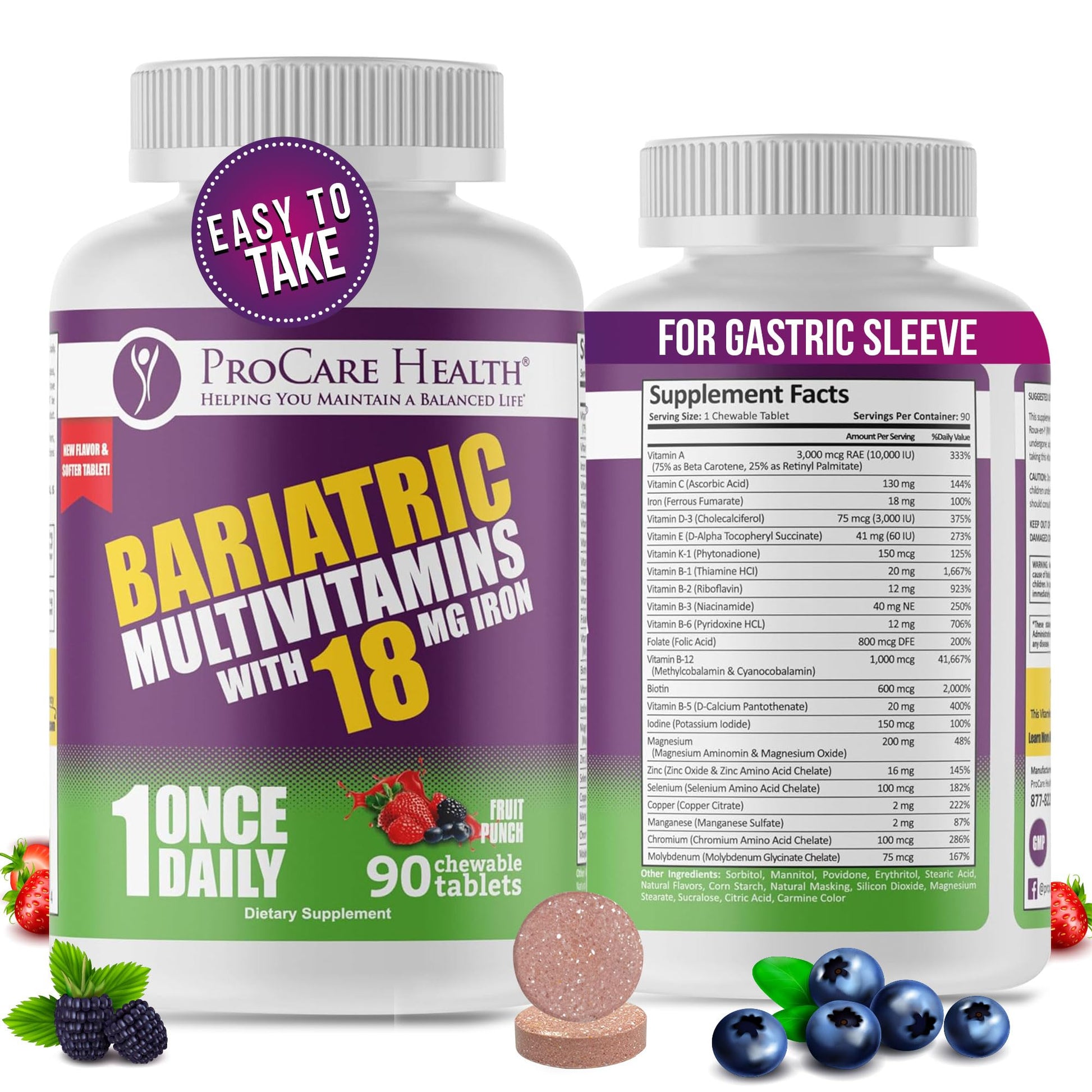 ProCare Health Core-18 Bariatric Multivitamin Capsules 90 Count