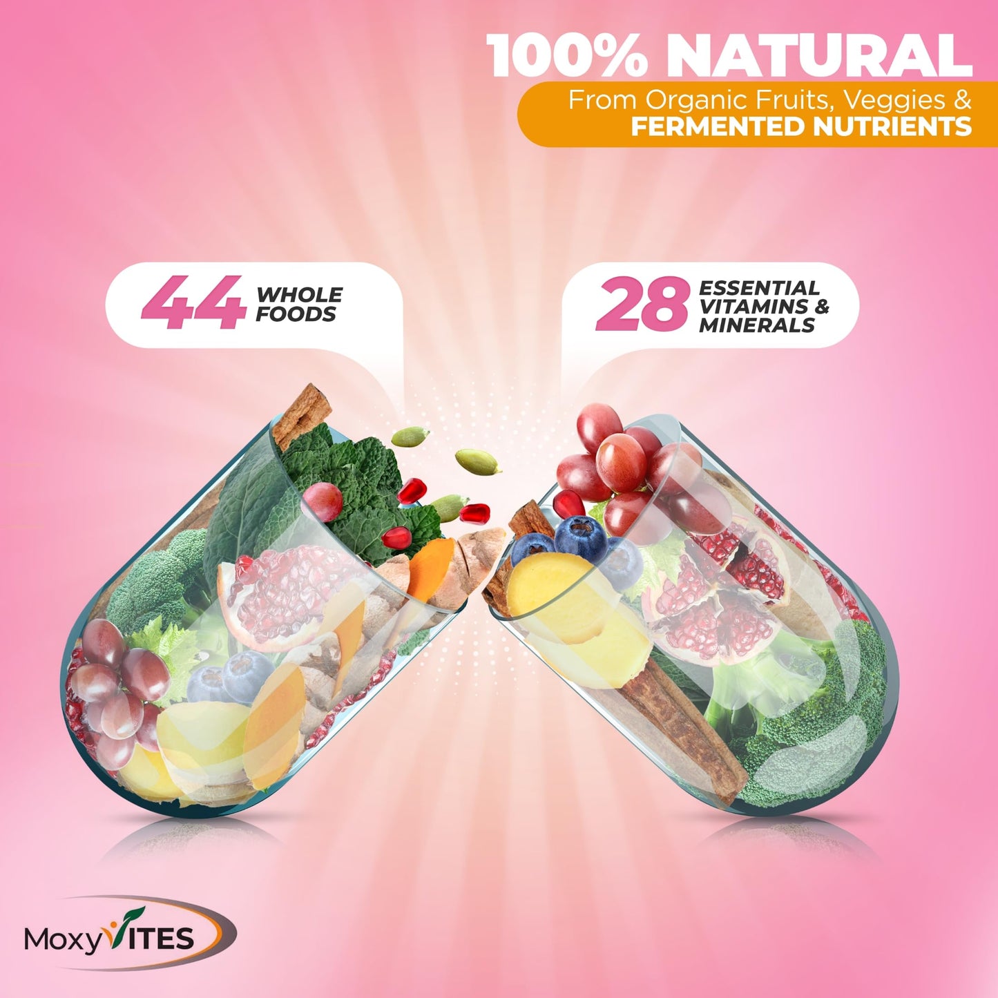 MoxyVites Methylated Multivitamin for Women With Iron 90 Capsules
