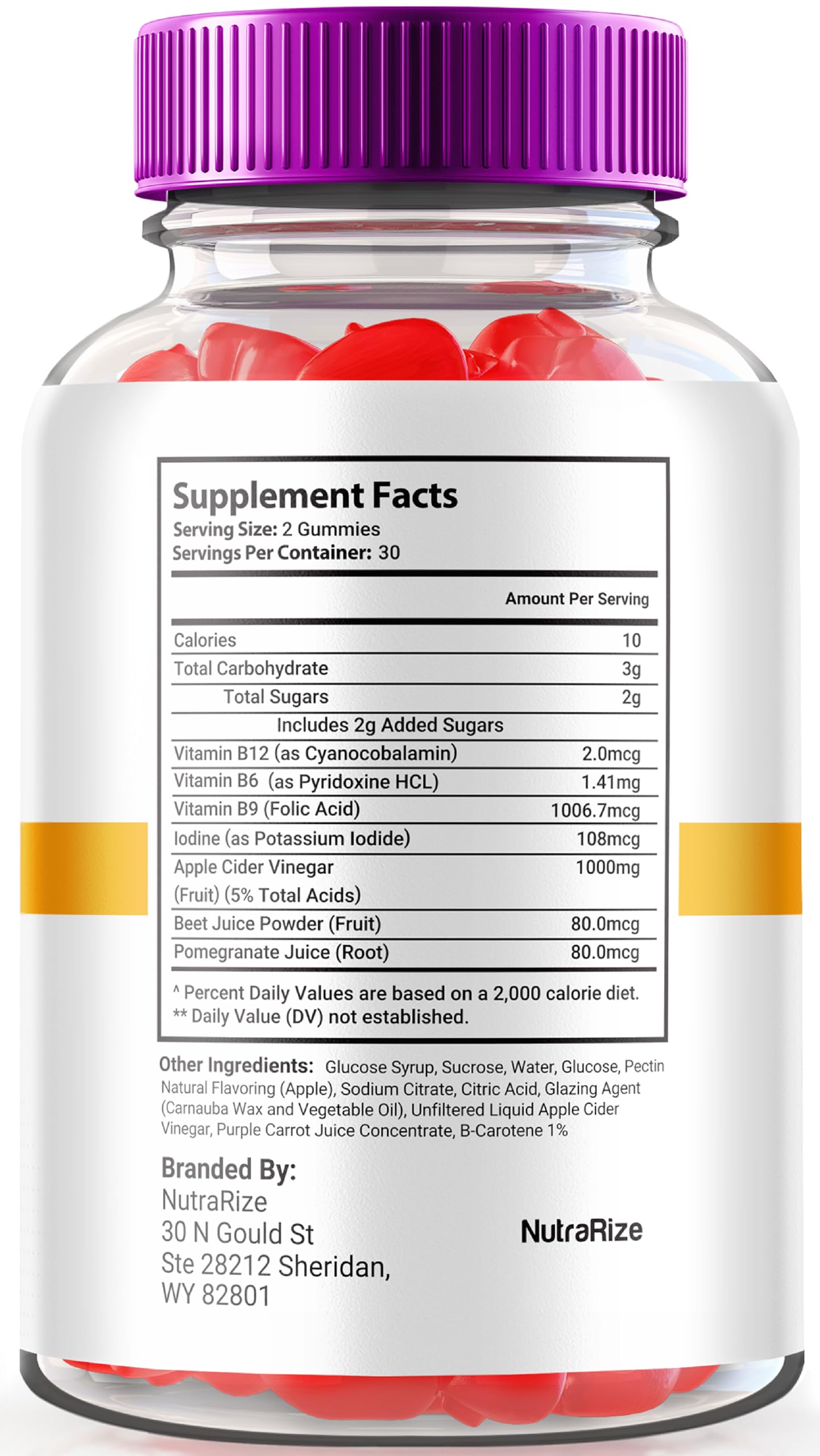 NutraRize Rapid Ripped Keto ACV Gummies, 60 Gummies